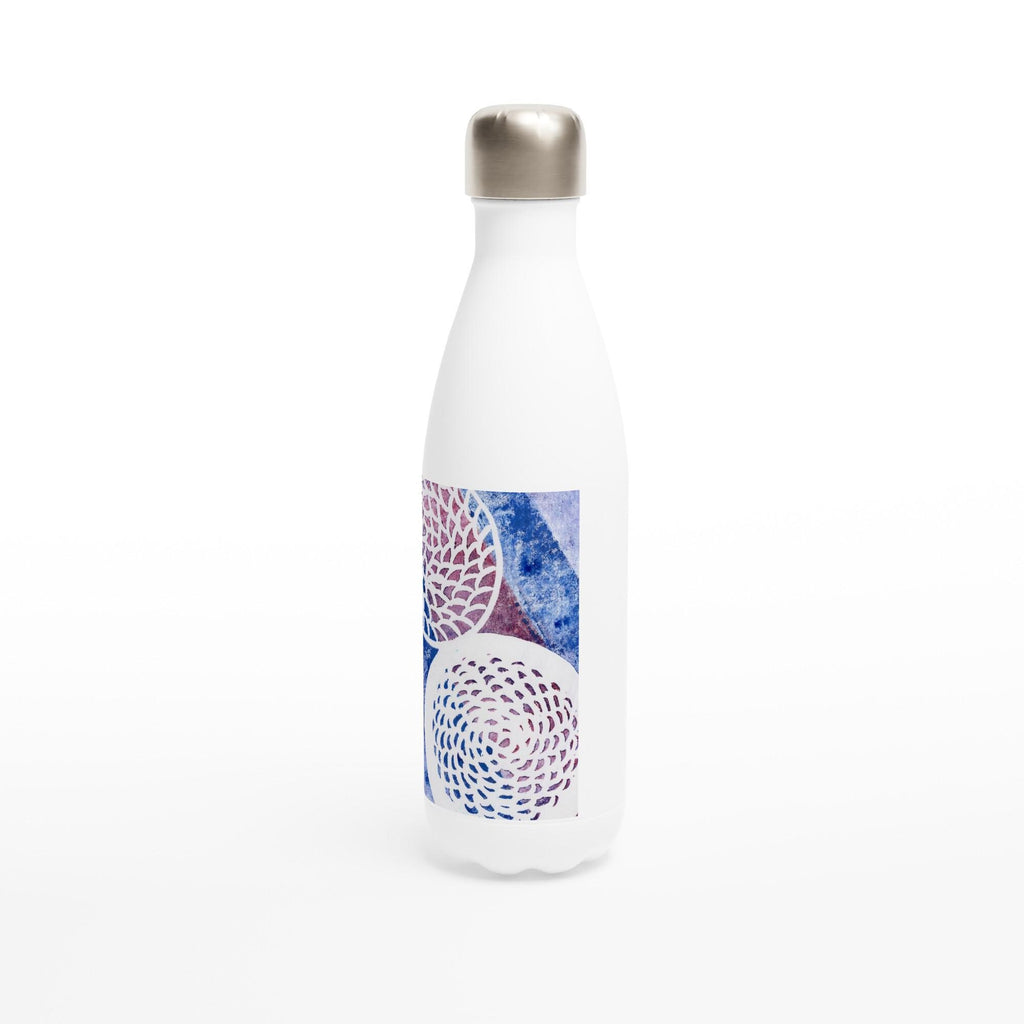 Woven Circles Blue White 17oz Stainless Steel Water Bottle