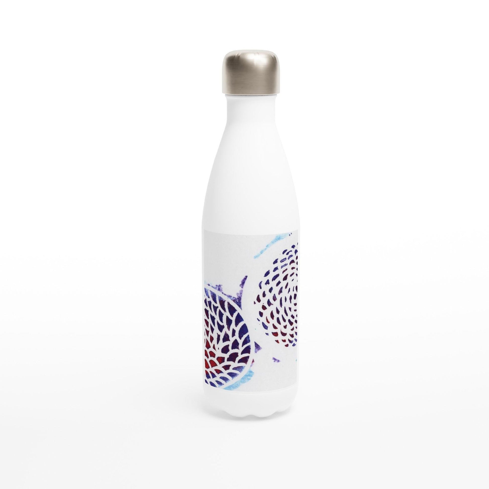 Multicolor Woven Circles White 17oz Stainless Steel Water Bottle