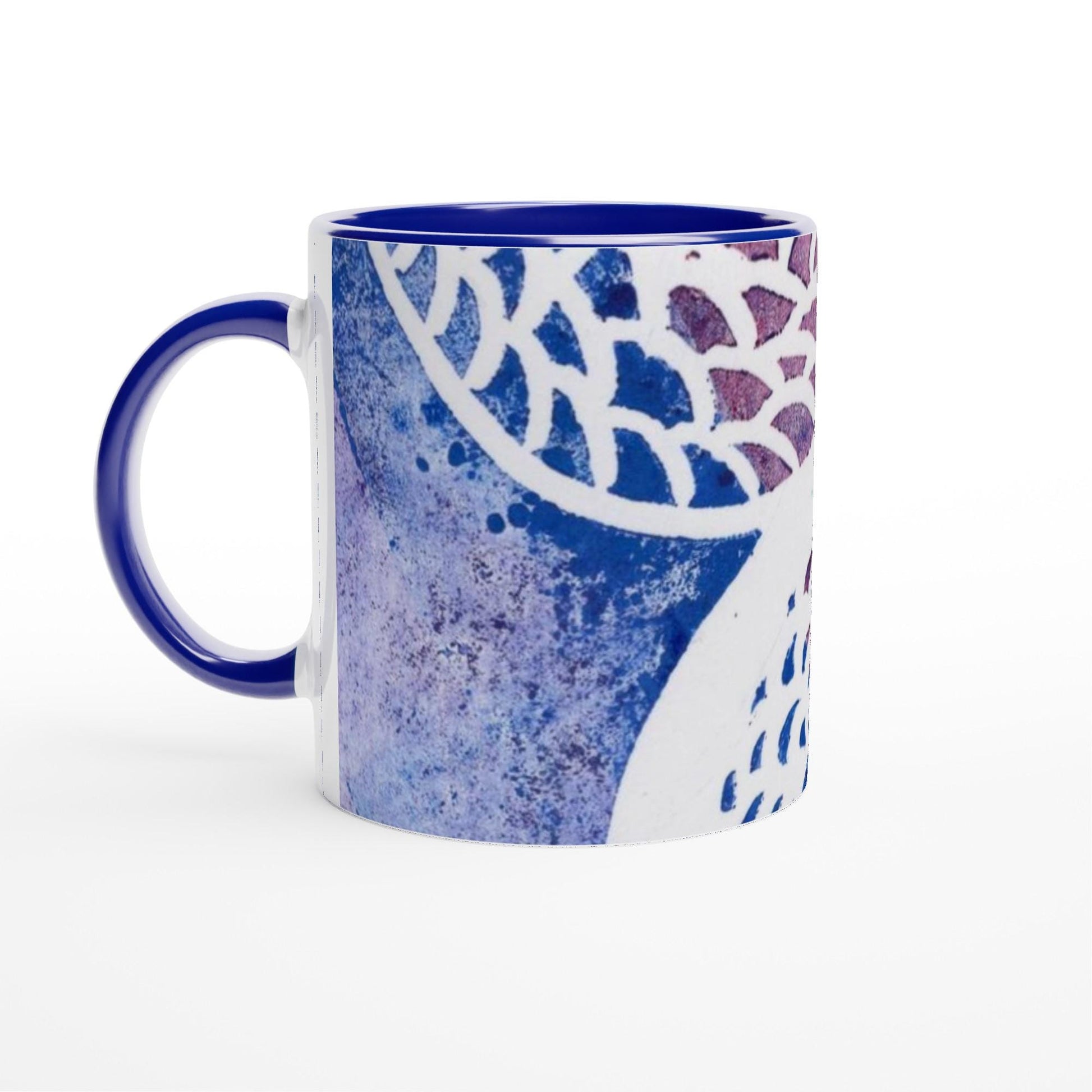 Woven Circles History White 11oz Ceramic Mug with Color Inside