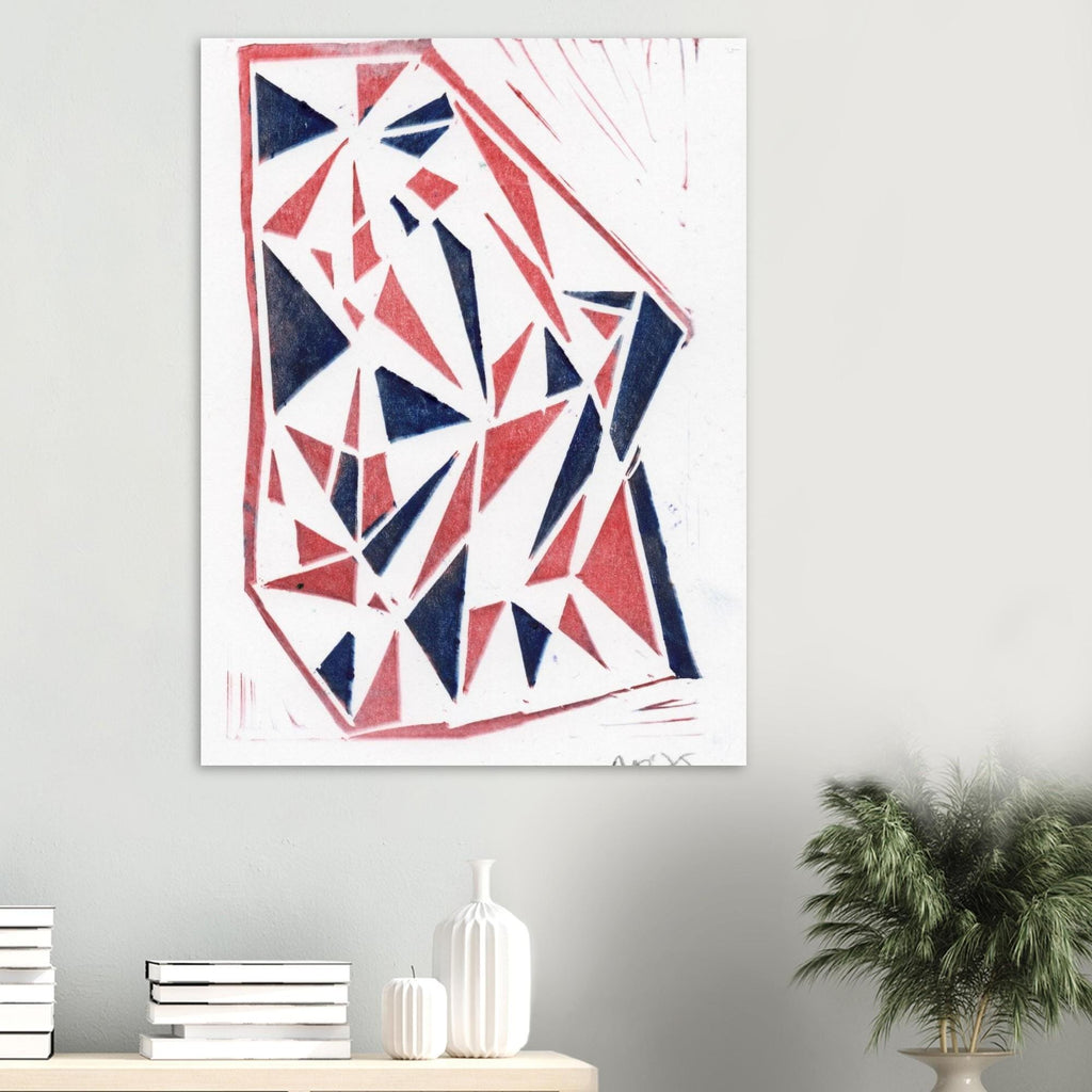 Red and Blue Flying Triangles