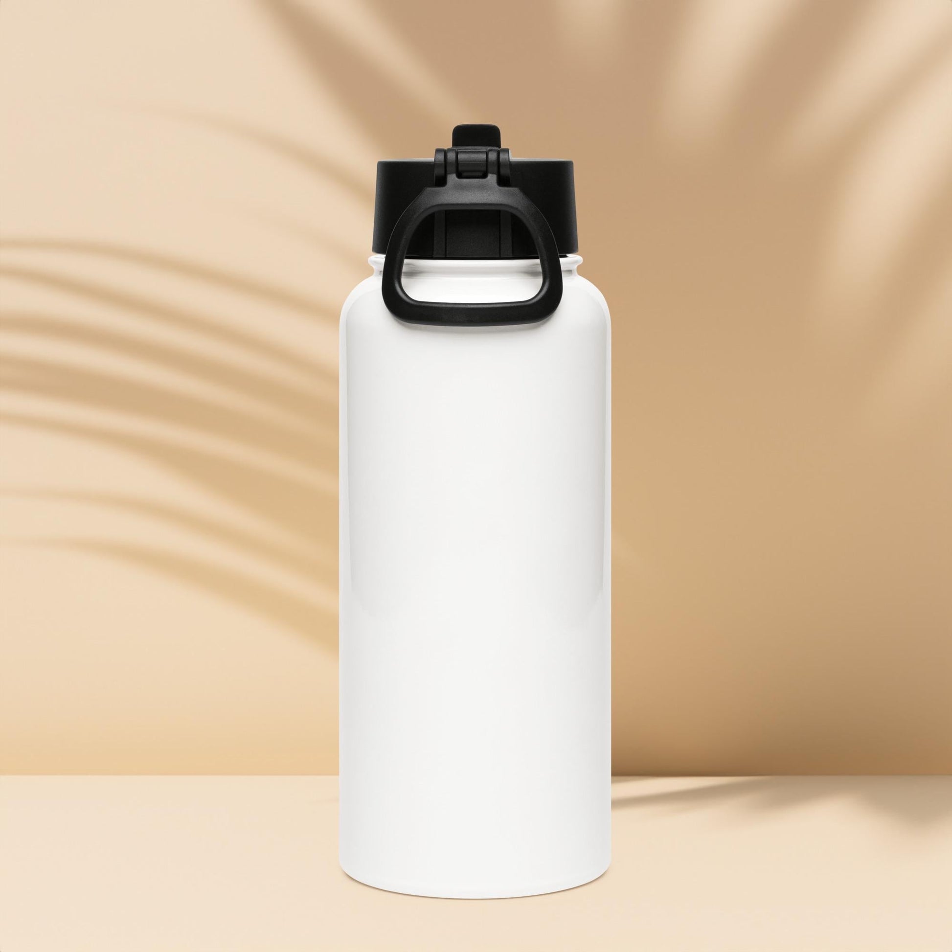 Yellow Royal Stars Stainless steel water bottle with a straw lid