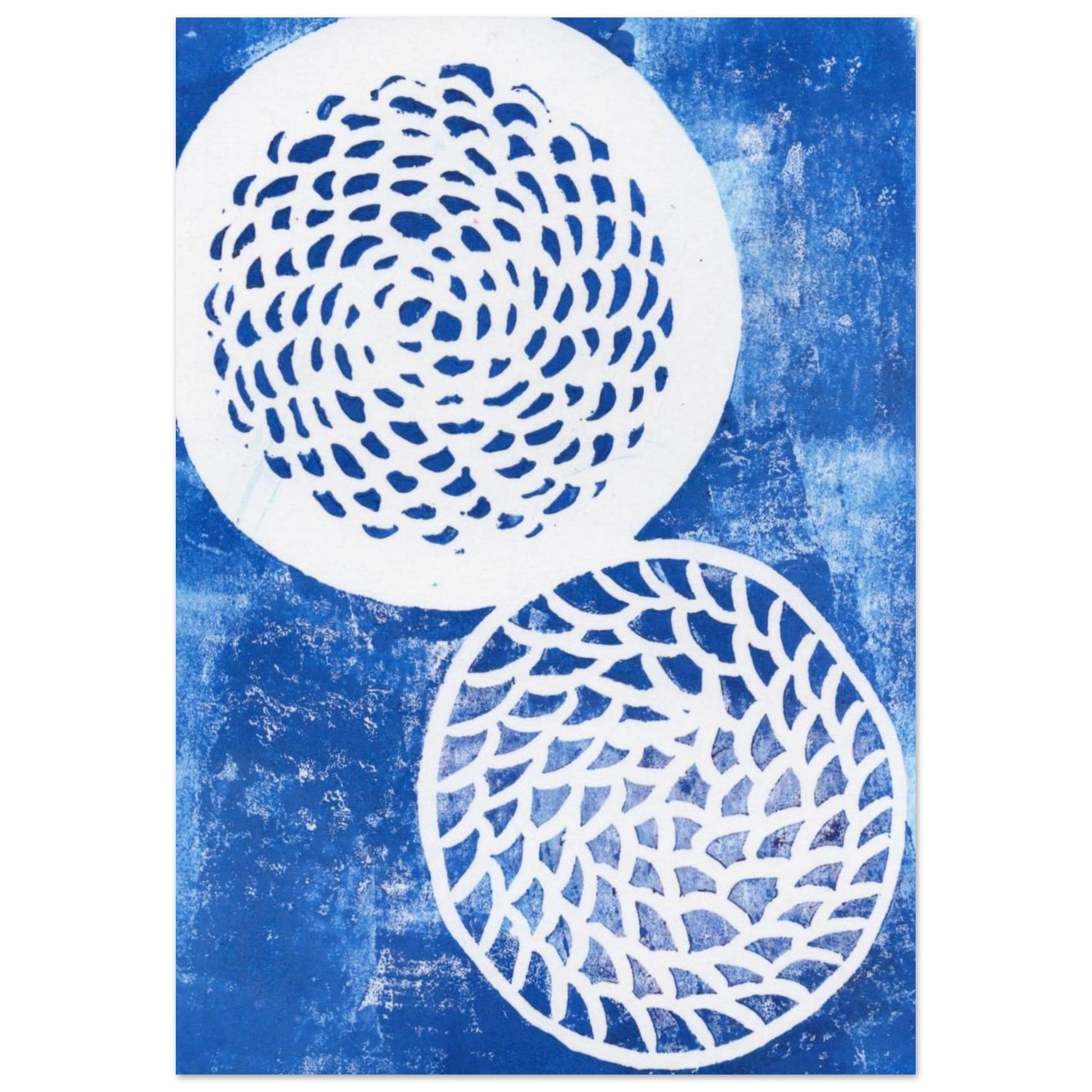 Woven Blue Circles Aluminum Print