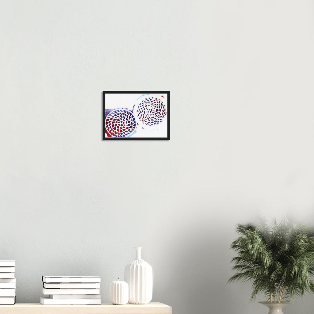 Multicolor Woven Circles Classic Semi-Glossy Paper Wooden Framed Poster
