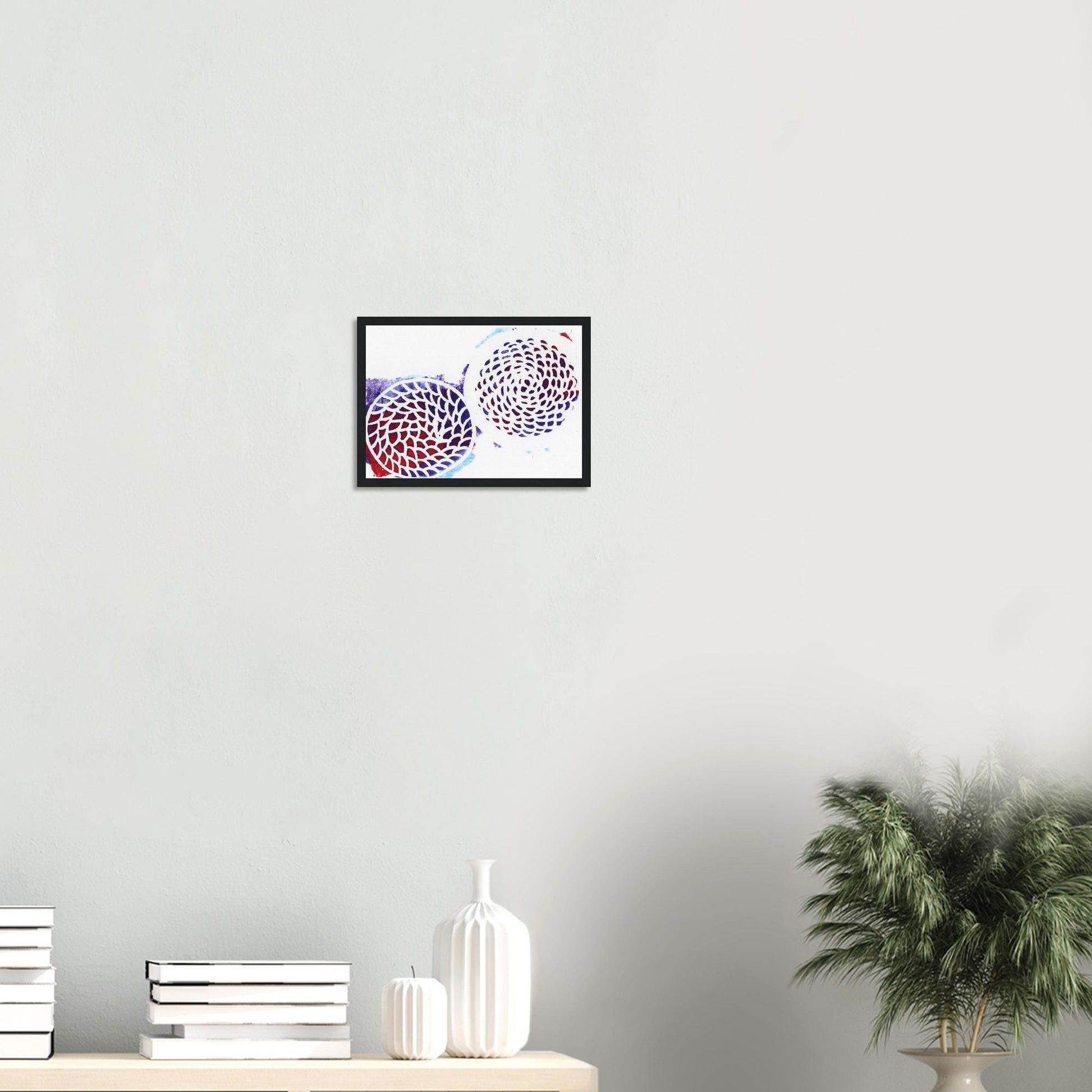 Multicolor Woven Circles Classic Semi-Glossy Paper Wooden Framed Poster