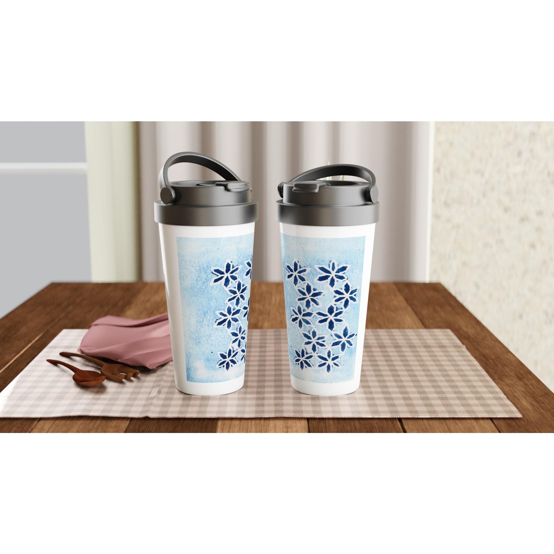 White 15oz Stainless Steel Travel Mug