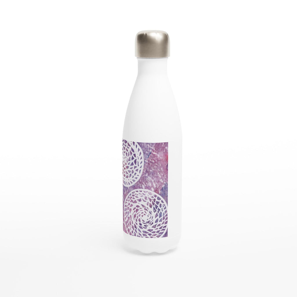 Faded Woven Circles White 17oz Stainless Steel Water Bottle