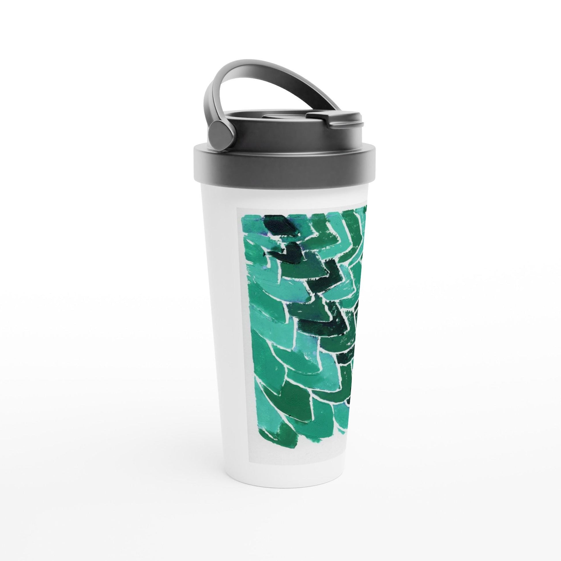 White 15oz Stainless Steel Travel Mug