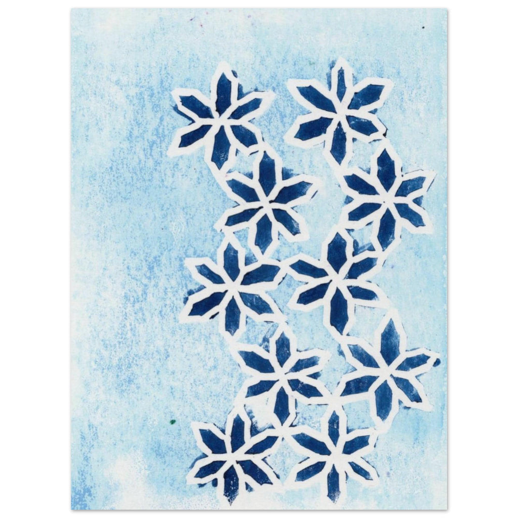 Blue Flowers on Ice Museum-Quality Matte Paper Poster