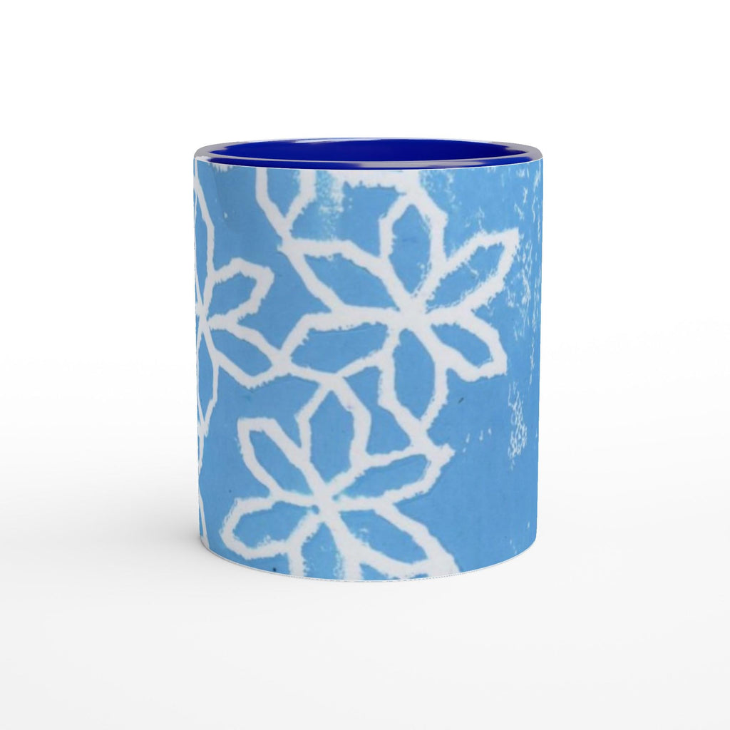 Flowers on Ice White 11oz Ceramic Mug with Color Inside