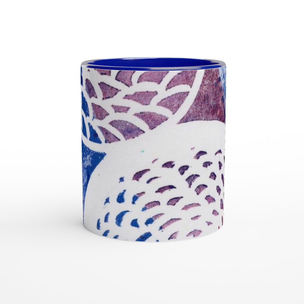 Woven Circles History White 11oz Ceramic Mug with Color Inside