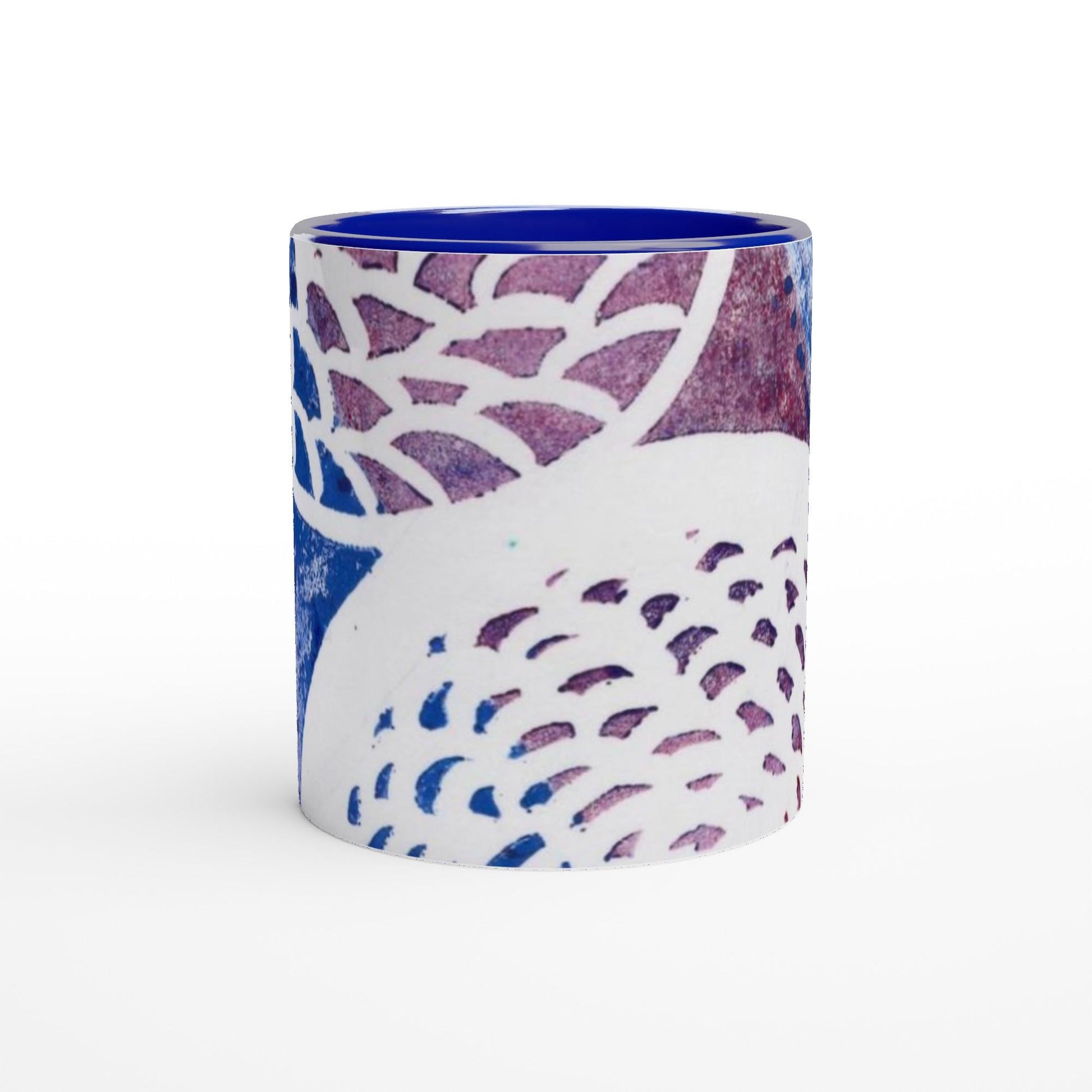 Woven Circles History White 11oz Ceramic Mug with Color Inside