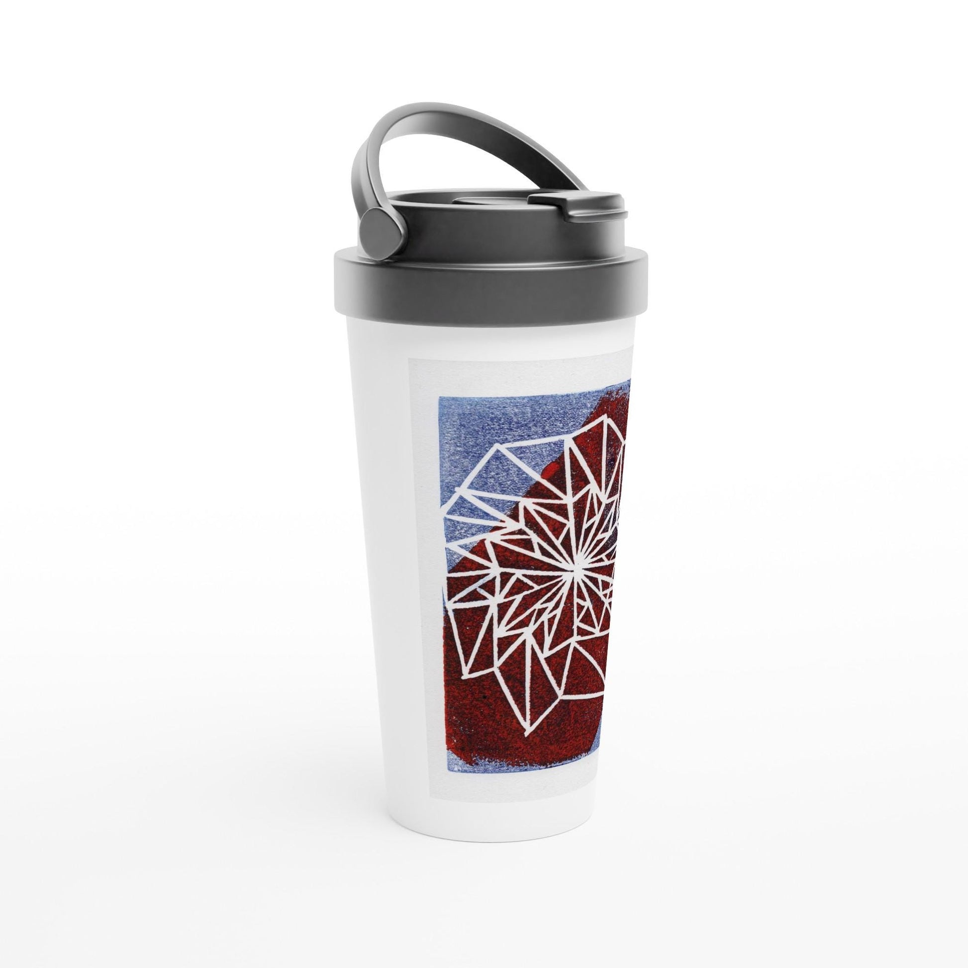 White 15oz Stainless Steel Travel Mug