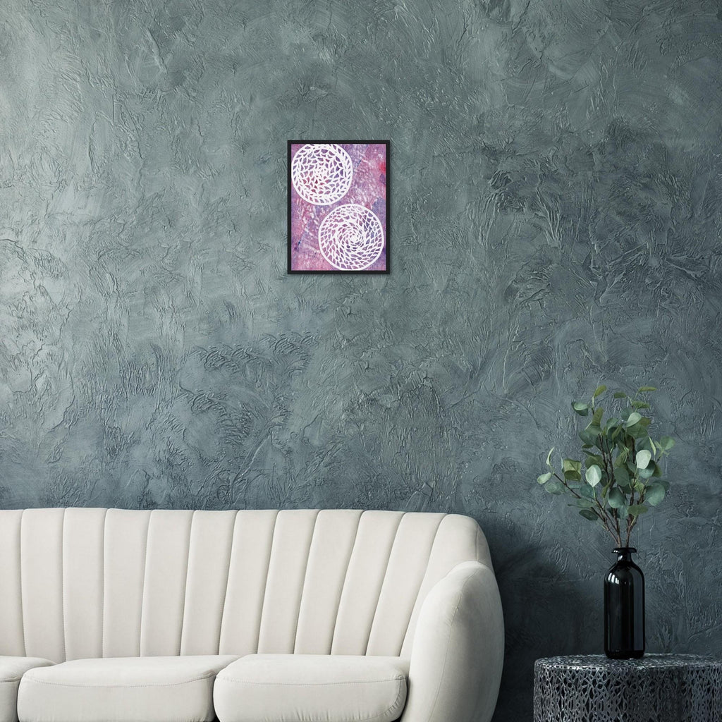 Faded Woven Circles Premium Matte Paper Wooden Framed Poster
