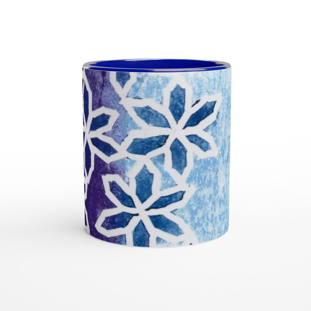 Flower Motion White 11oz Ceramic Mug with Color Inside