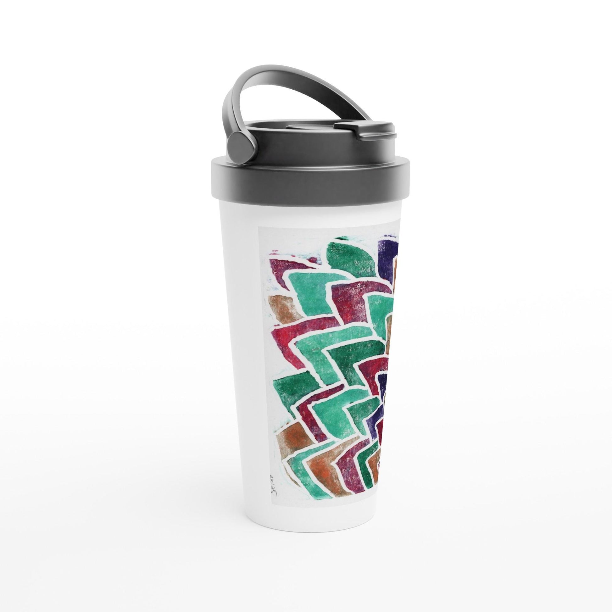 White 15oz Stainless Steel Travel Mug