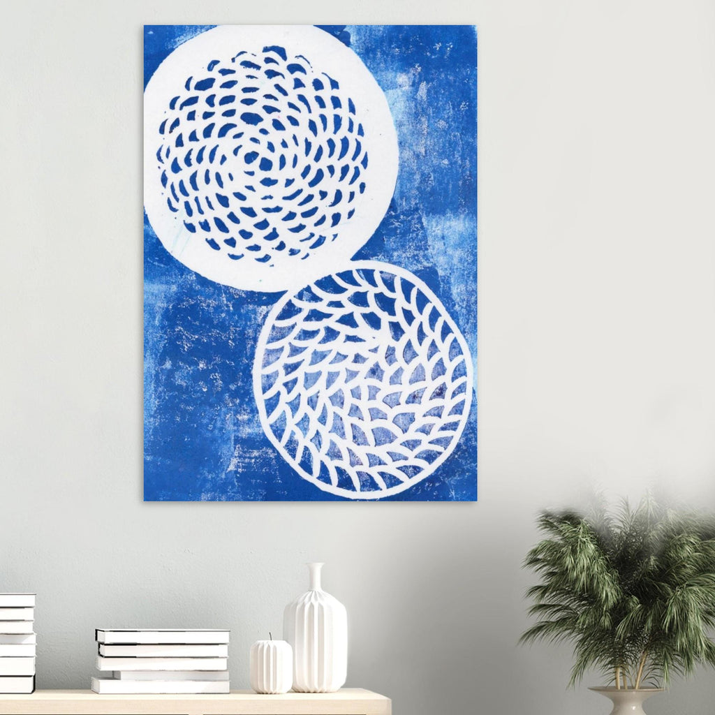 Woven Blue Circles Aluminum Print