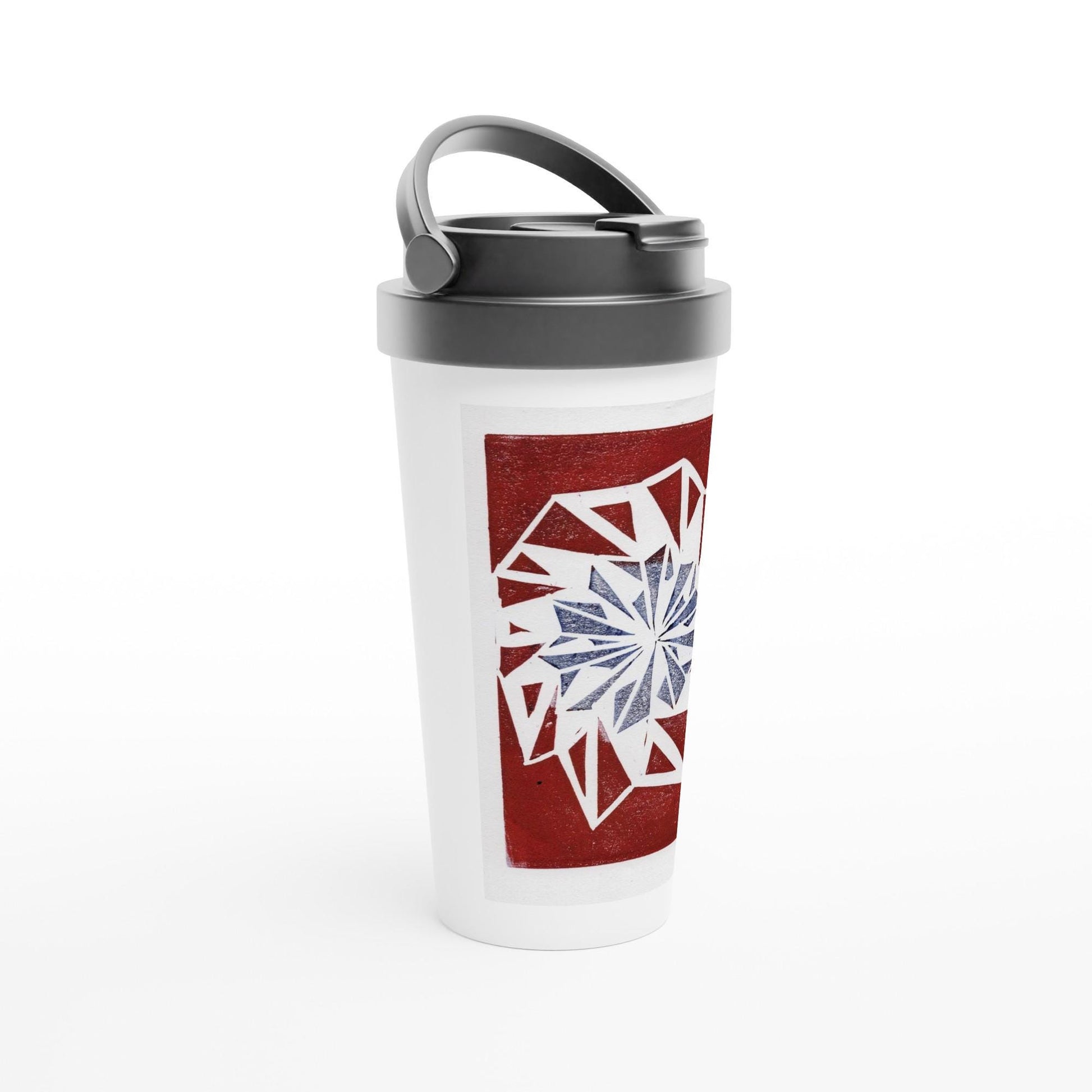 White 15oz Stainless Steel Travel Mug