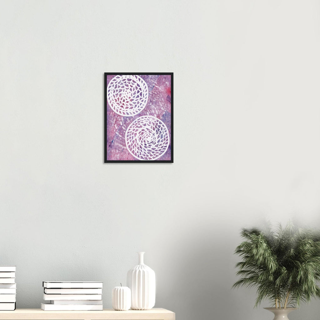 Faded Woven Circles Premium Matte Paper Wooden Framed Poster