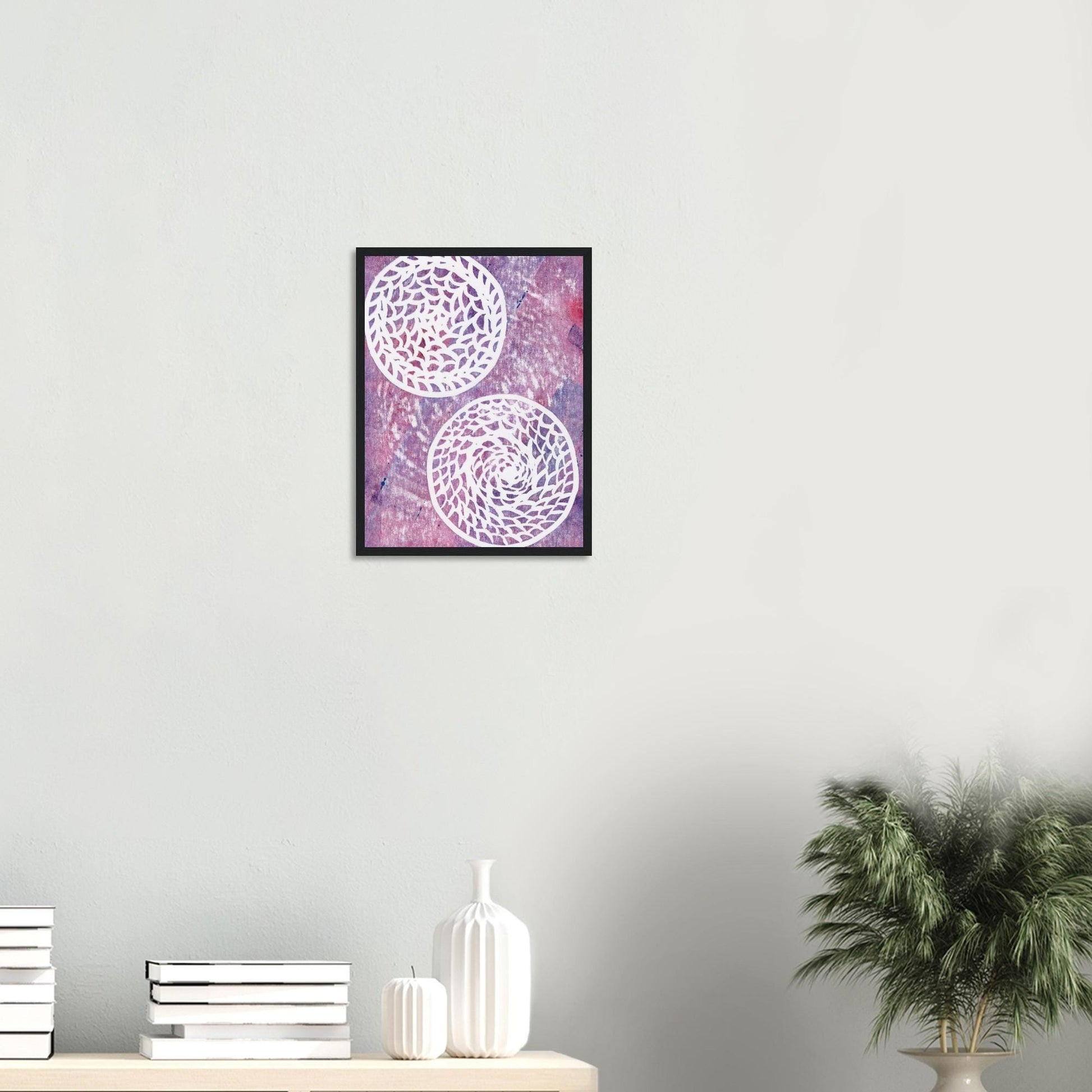 Faded Woven Circles Premium Matte Paper Wooden Framed Poster