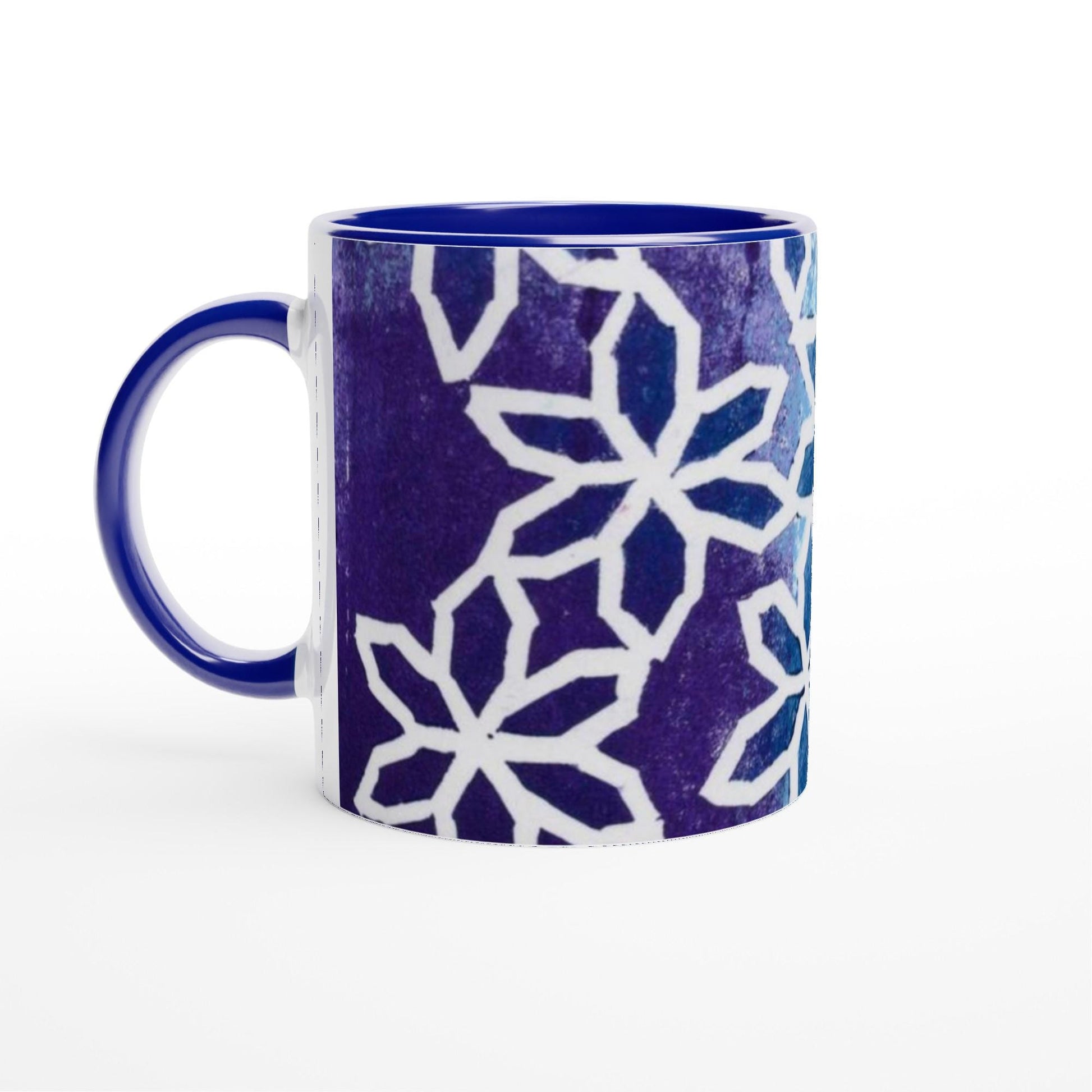 Flower Motion White 11oz Ceramic Mug with Color Inside