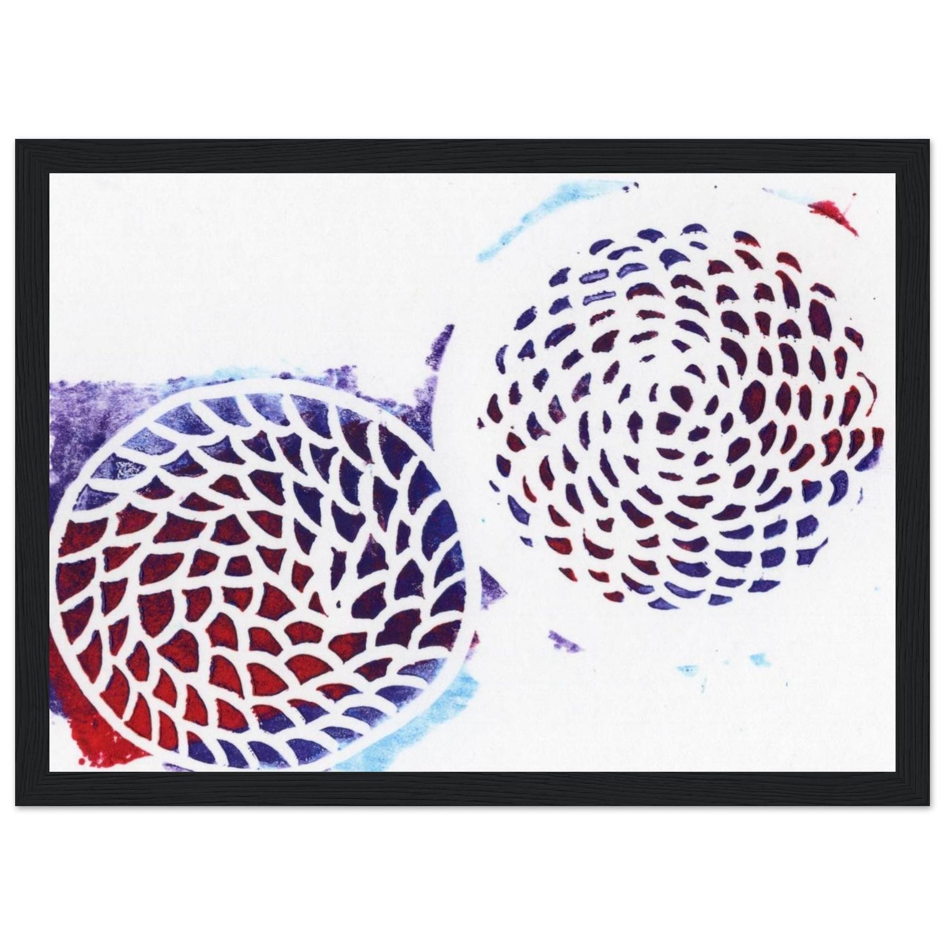 Multicolor Woven Circles Classic Semi-Glossy Paper Wooden Framed Poster