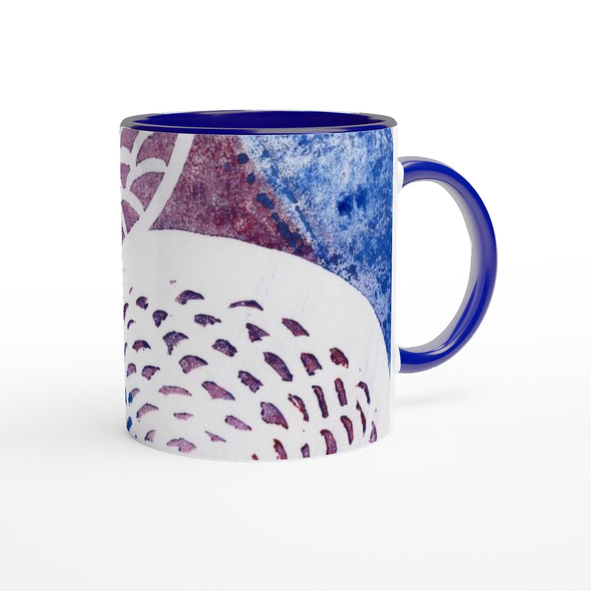 Woven Circles History White 11oz Ceramic Mug with Color Inside
