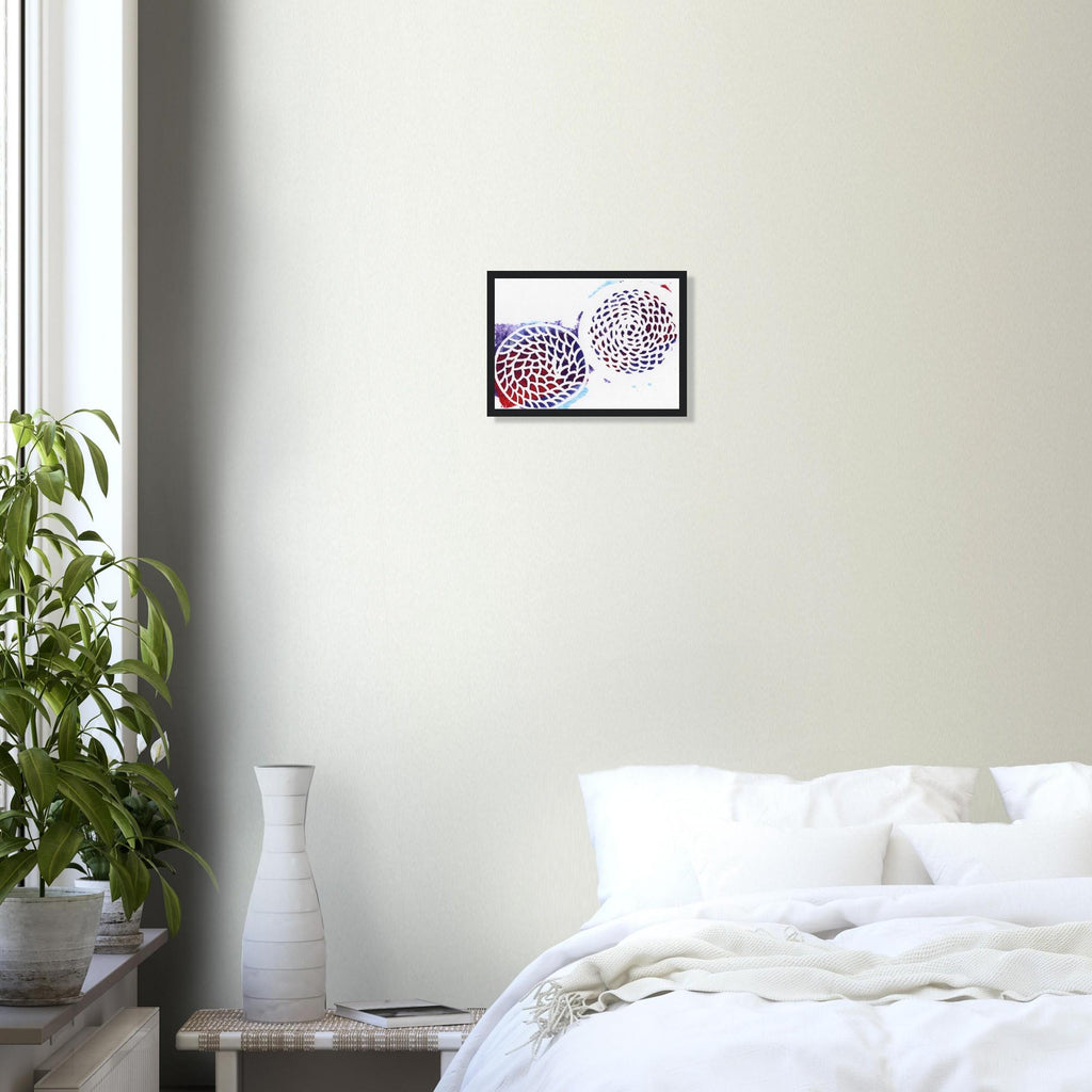 Multicolor Woven Circles Classic Semi-Glossy Paper Wooden Framed Poster