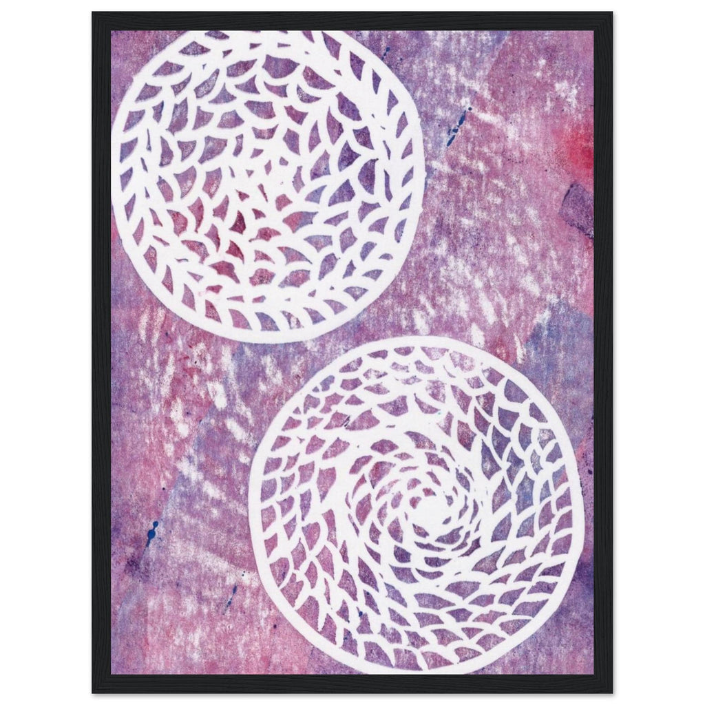 Faded Woven Circles Premium Matte Paper Wooden Framed Poster