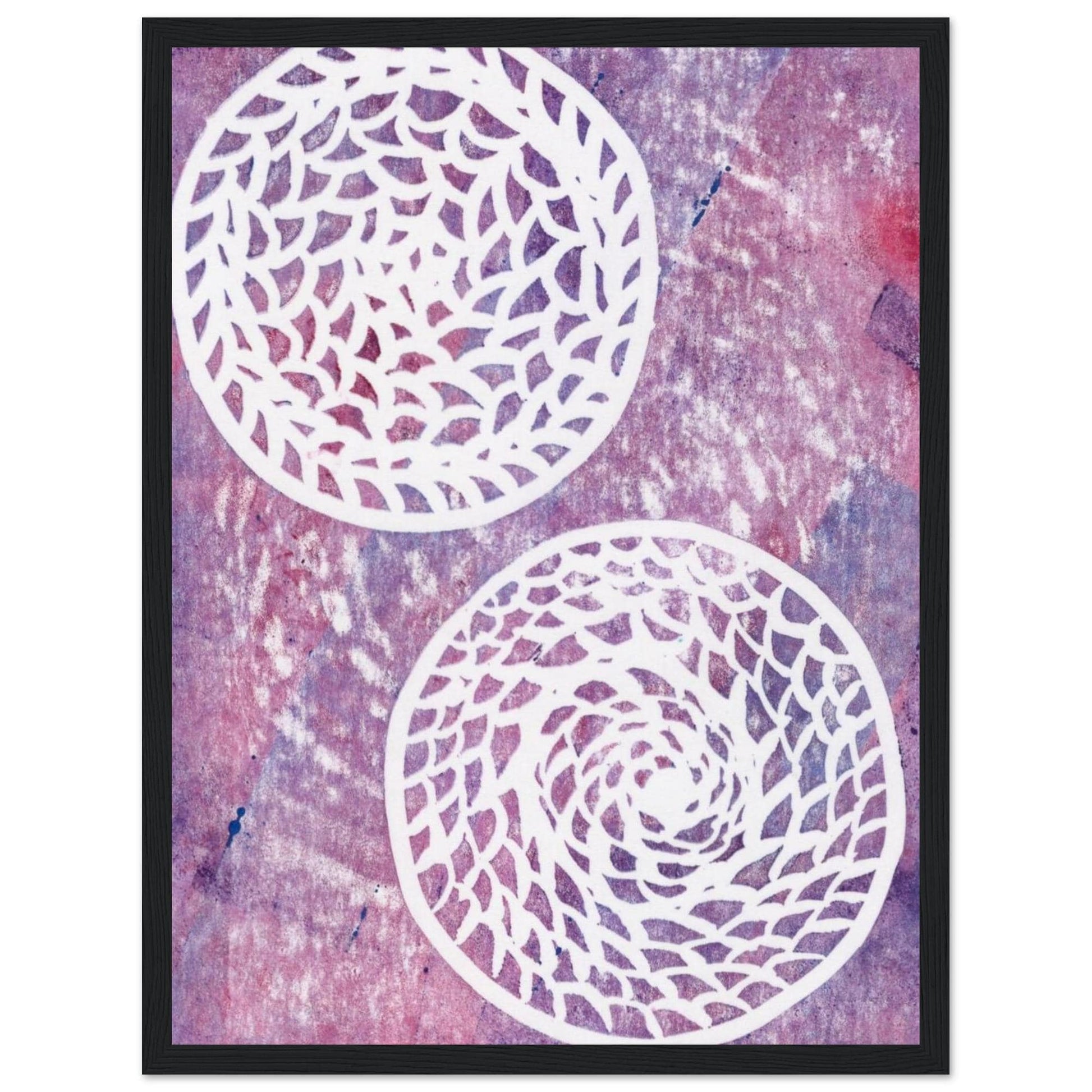 Faded Woven Circles Premium Matte Paper Wooden Framed Poster