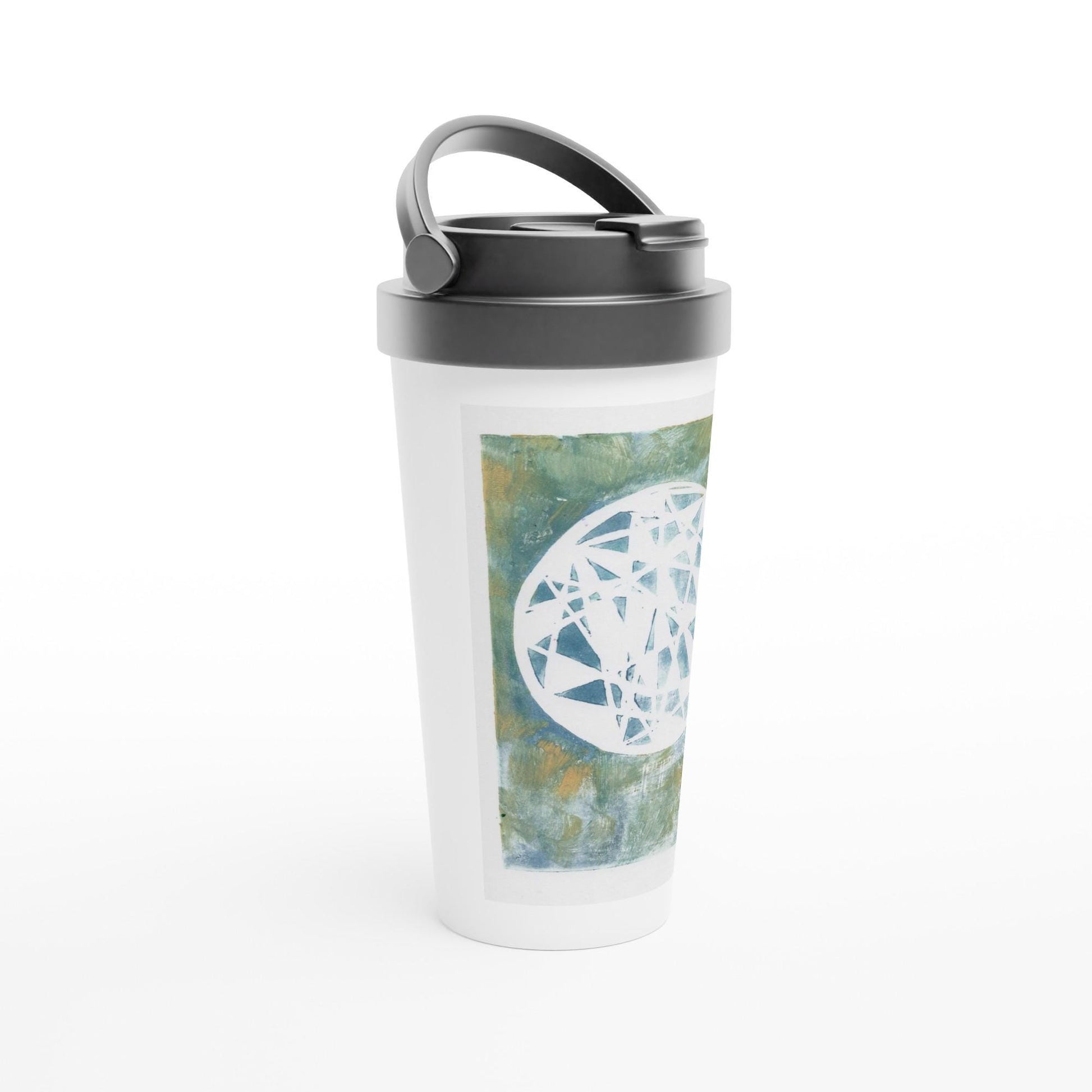 White 15oz Stainless Steel Travel Mug