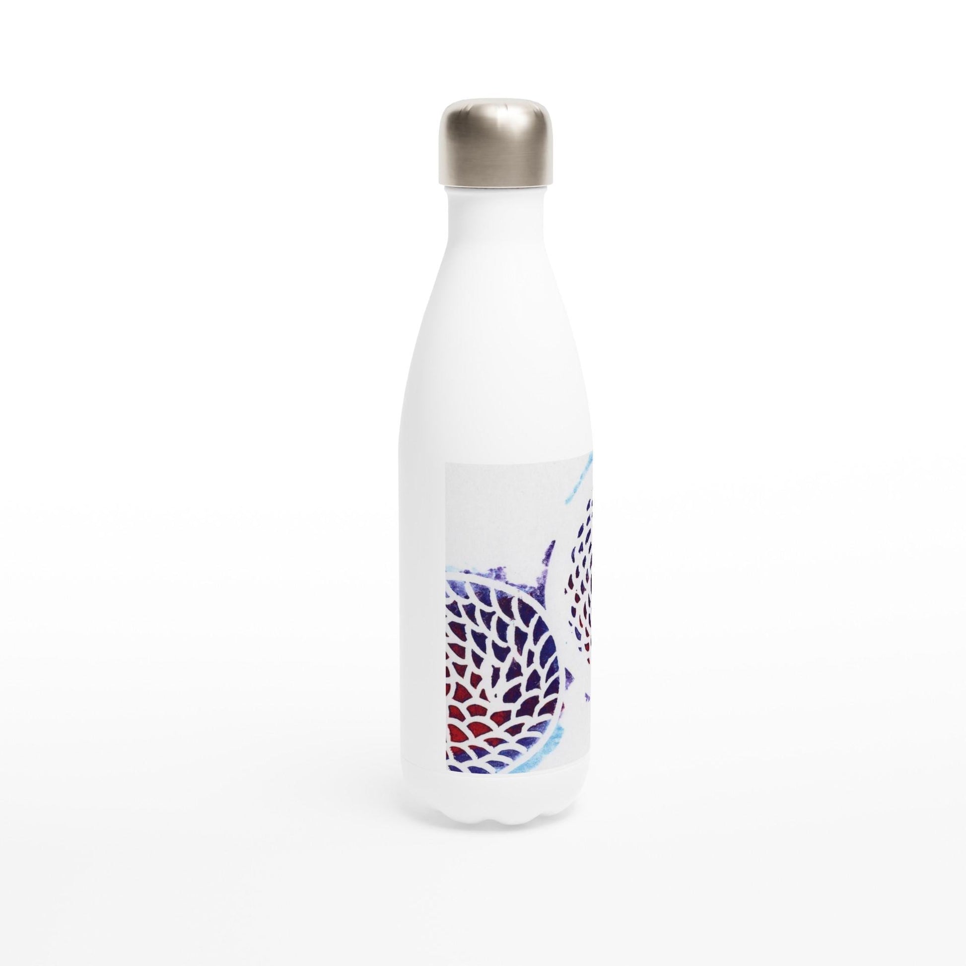Multicolor Woven Circles White 17oz Stainless Steel Water Bottle