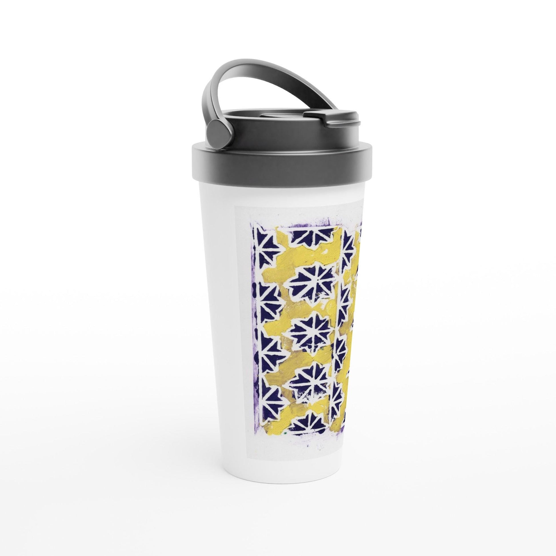 White 15oz Stainless Steel Travel Mug