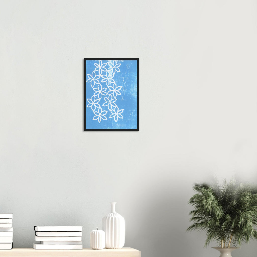 Flowers on Ice Premium Matte Paper Wooden Framed Poster