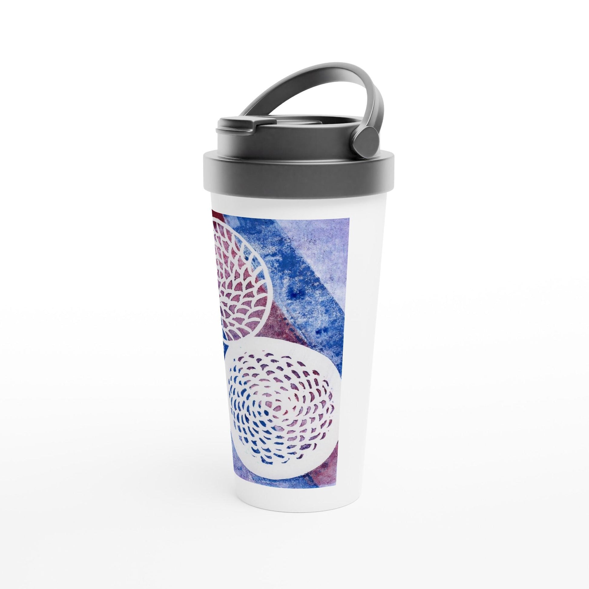 Woven Circles HistoryWhite 15oz Stainless Steel Travel Mug