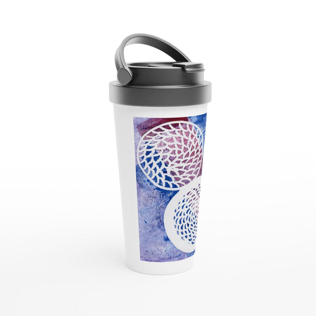 Woven Circles HistoryWhite 15oz Stainless Steel Travel Mug
