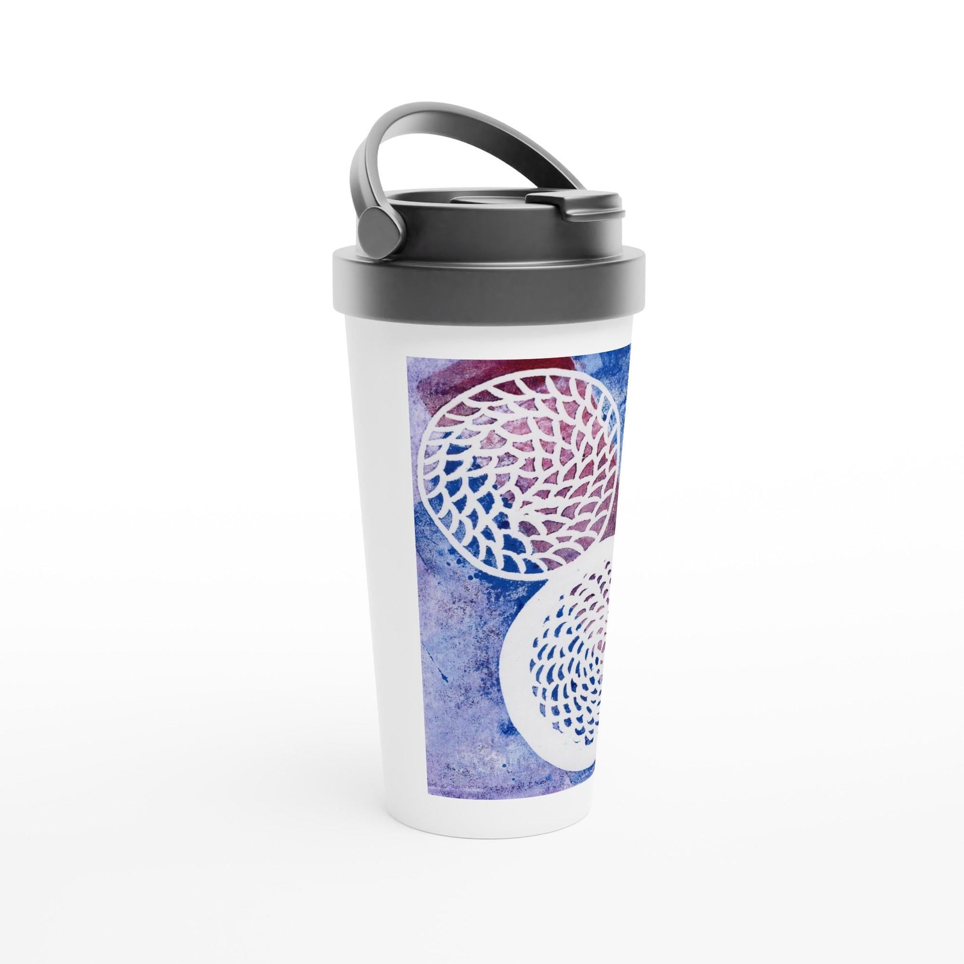 Woven Circles HistoryWhite 15oz Stainless Steel Travel Mug