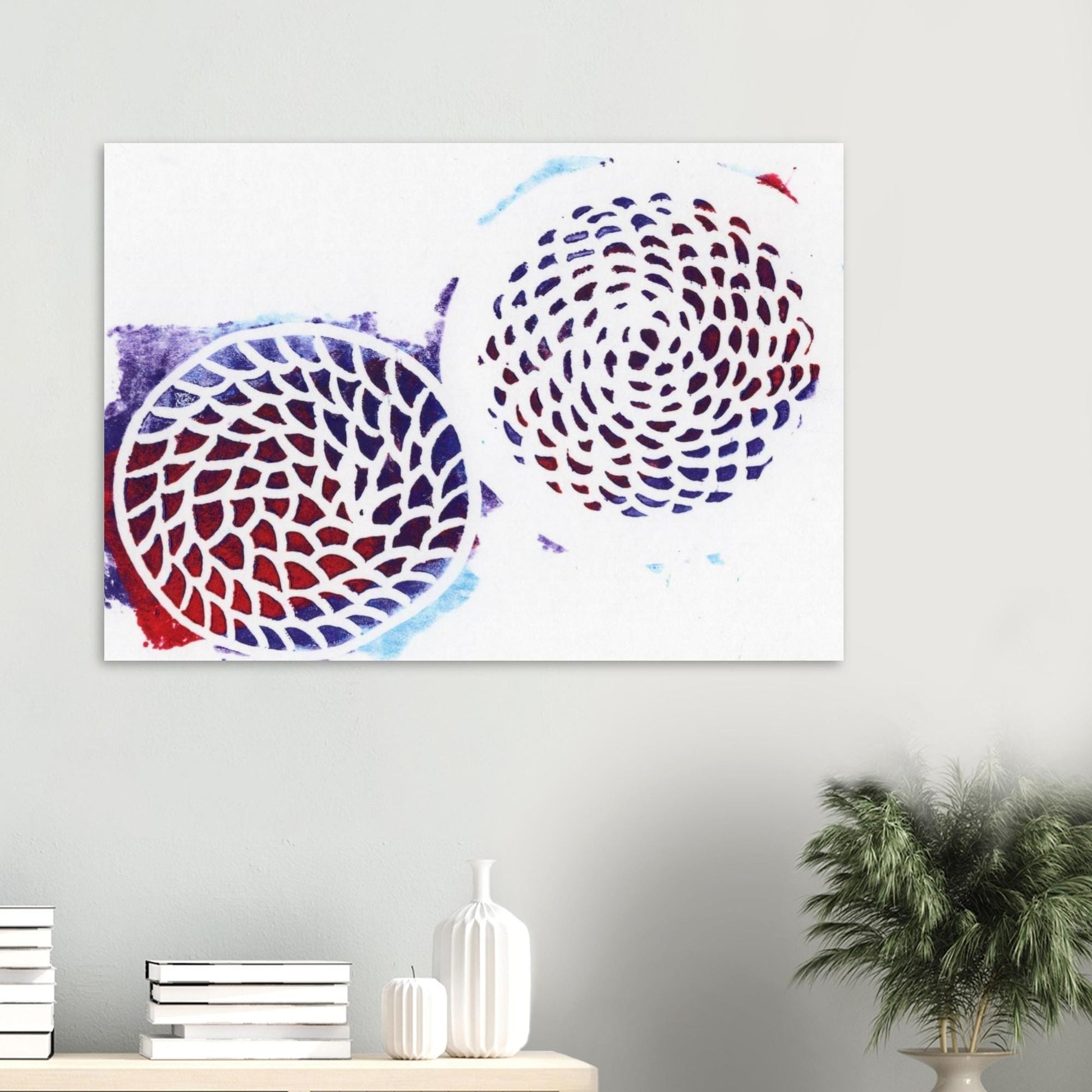 Multicolor Woven Circles Aluminum Print (Imperial)