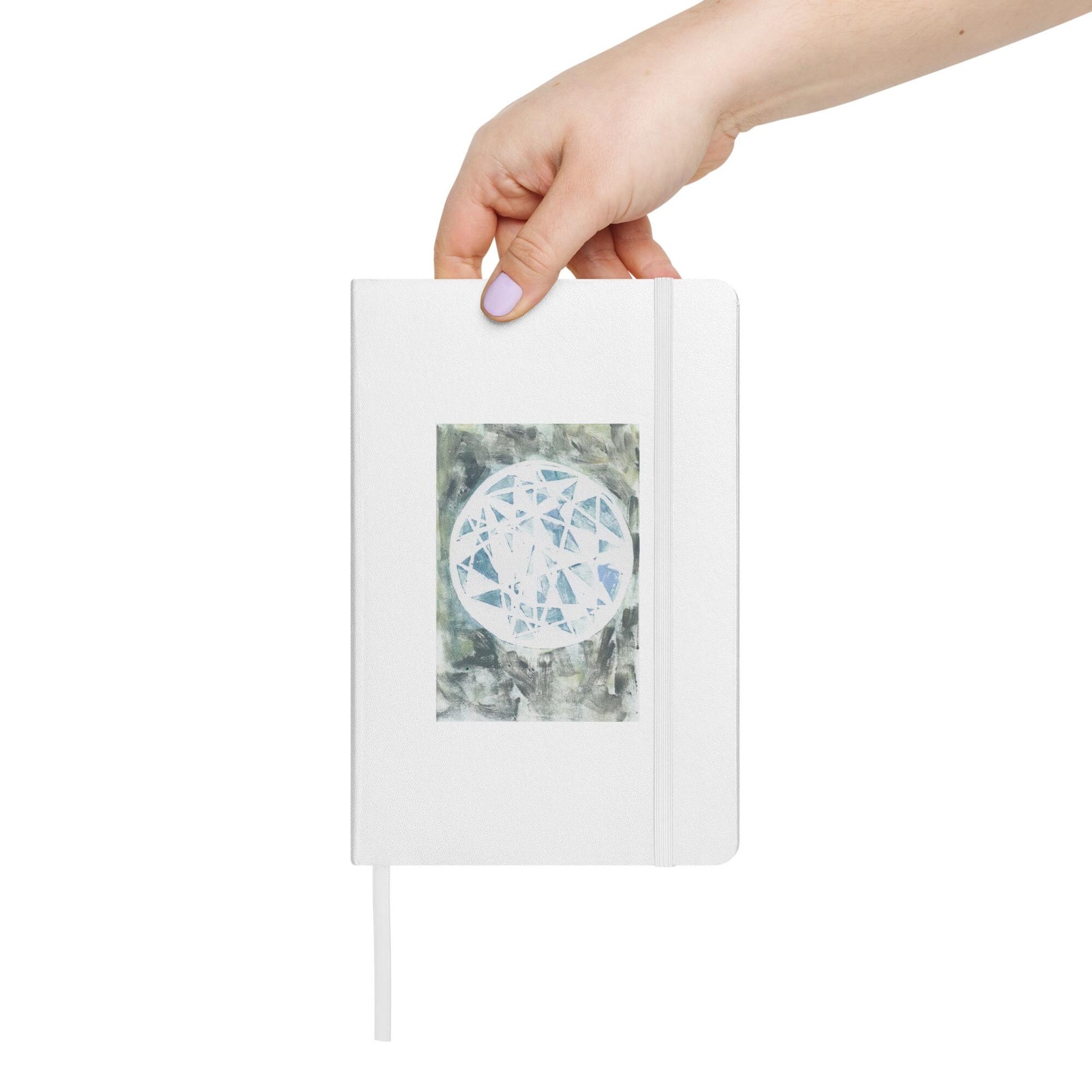 Grey Geometric Worlds Hardcover bound notebook