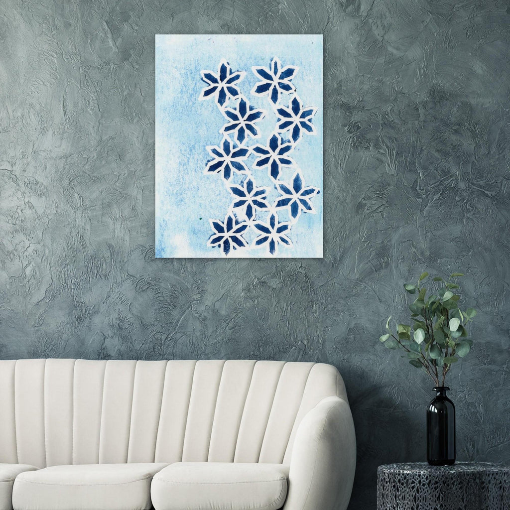 Blue Flowers on Ice Museum-Quality Matte Paper Poster