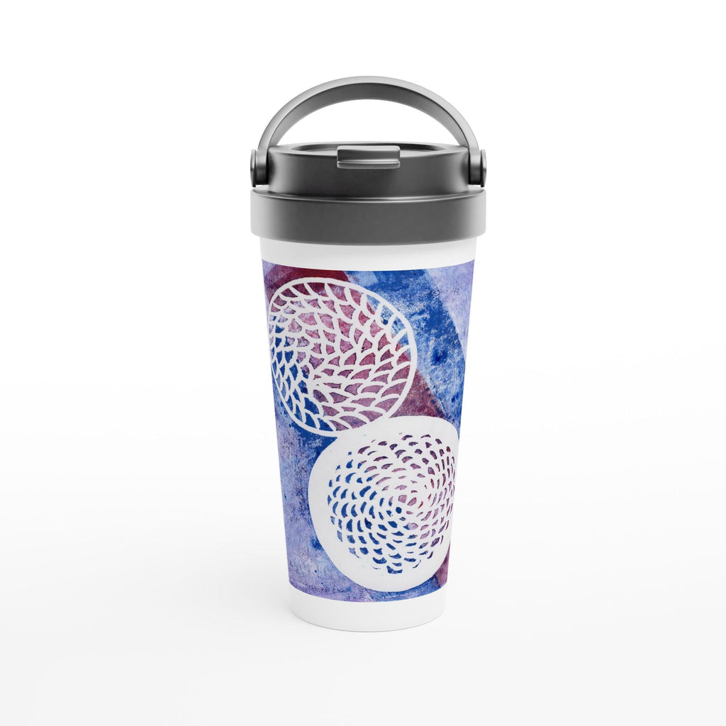 Woven Circles HistoryWhite 15oz Stainless Steel Travel Mug