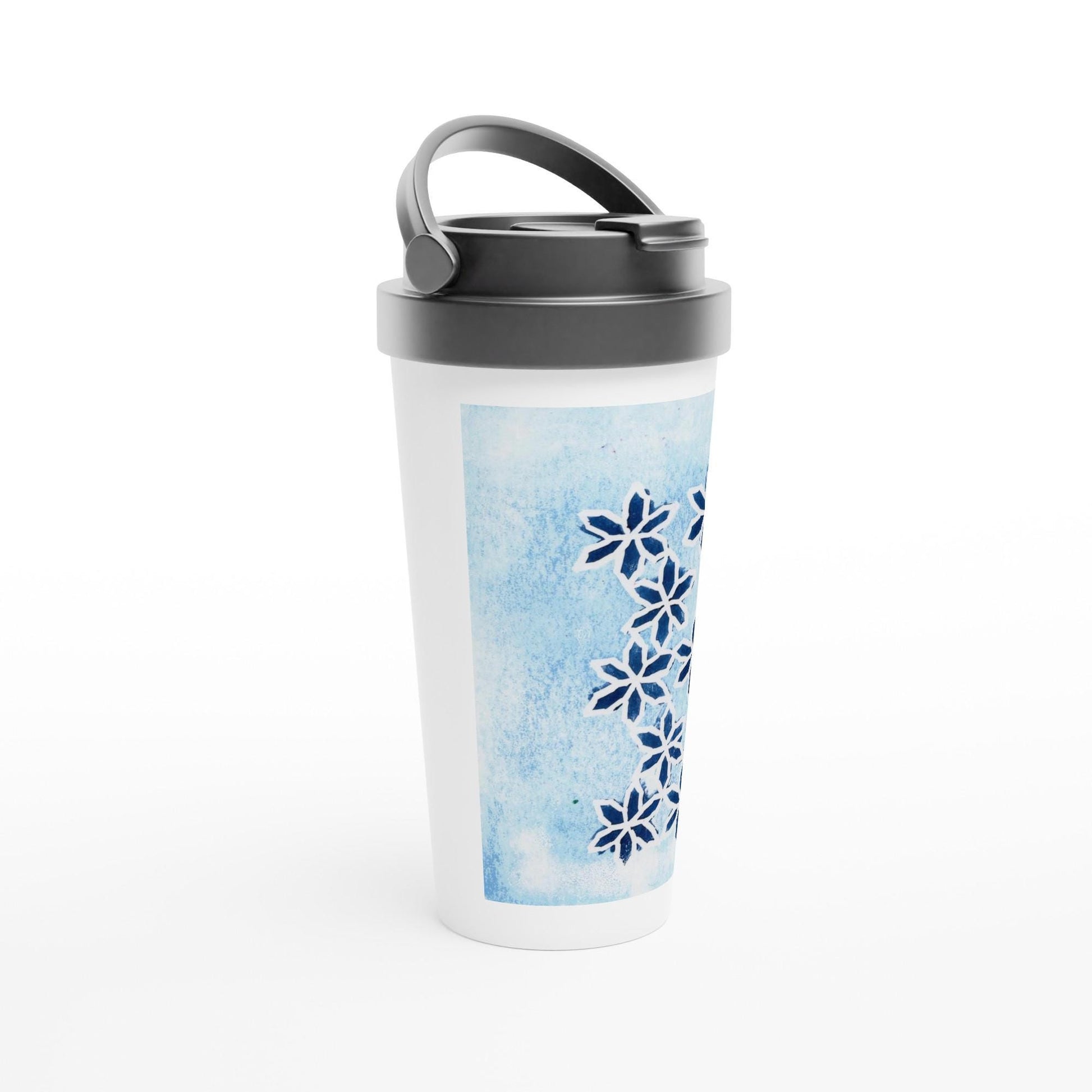 White 15oz Stainless Steel Travel Mug