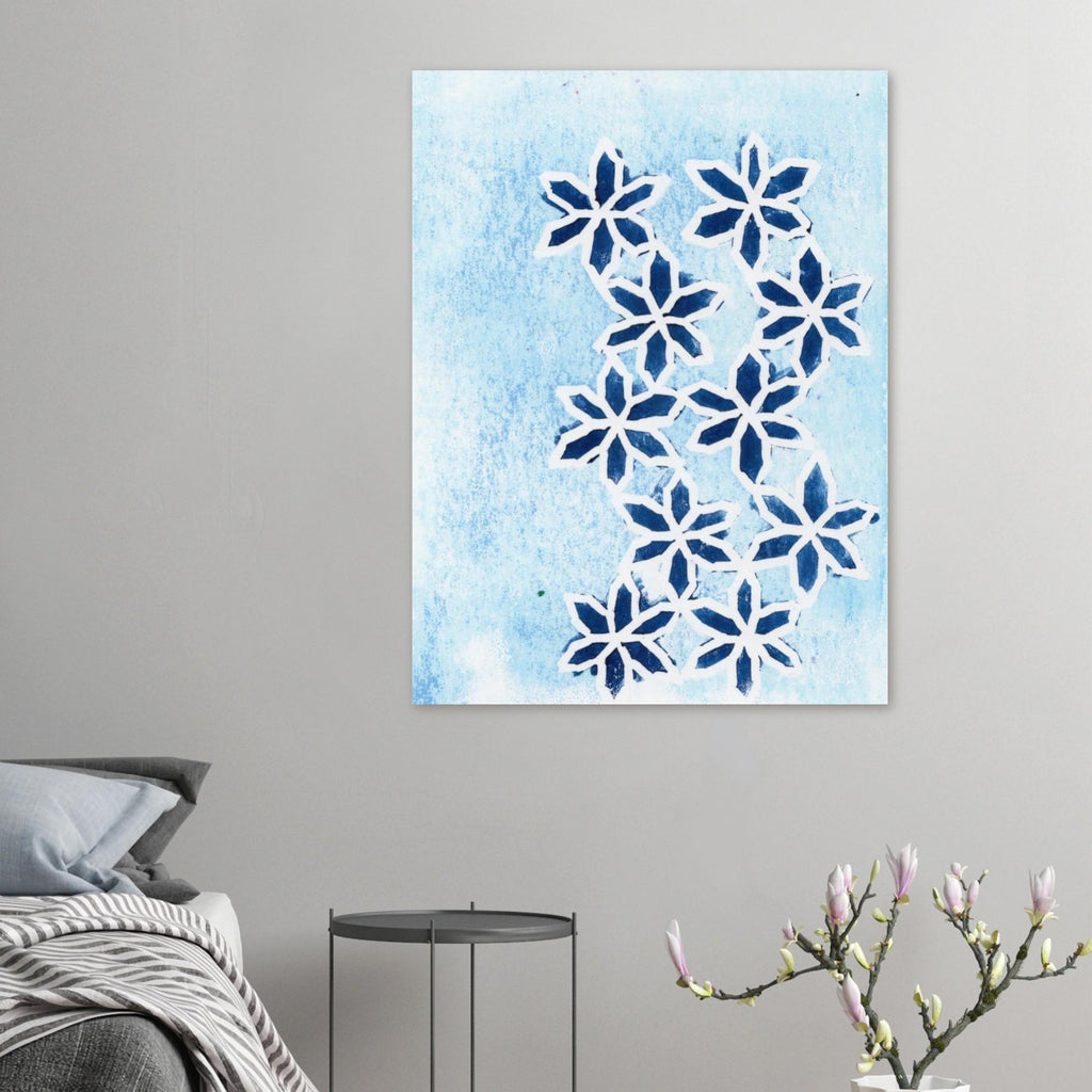 Blue Flowers on Ice Premium Matte Paper Poster (Imperial)