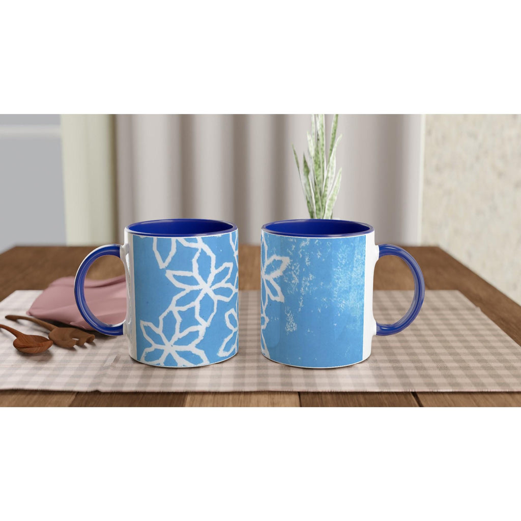 Flowers on Ice White 11oz Ceramic Mug with Color Inside