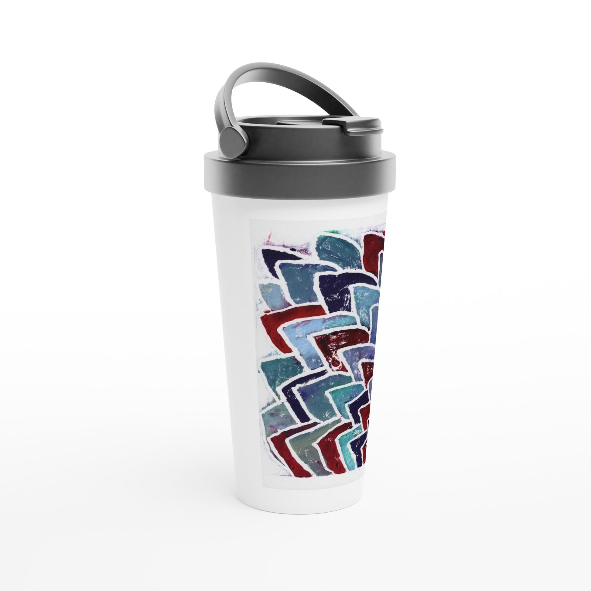 White 15oz Stainless Steel Travel Mug