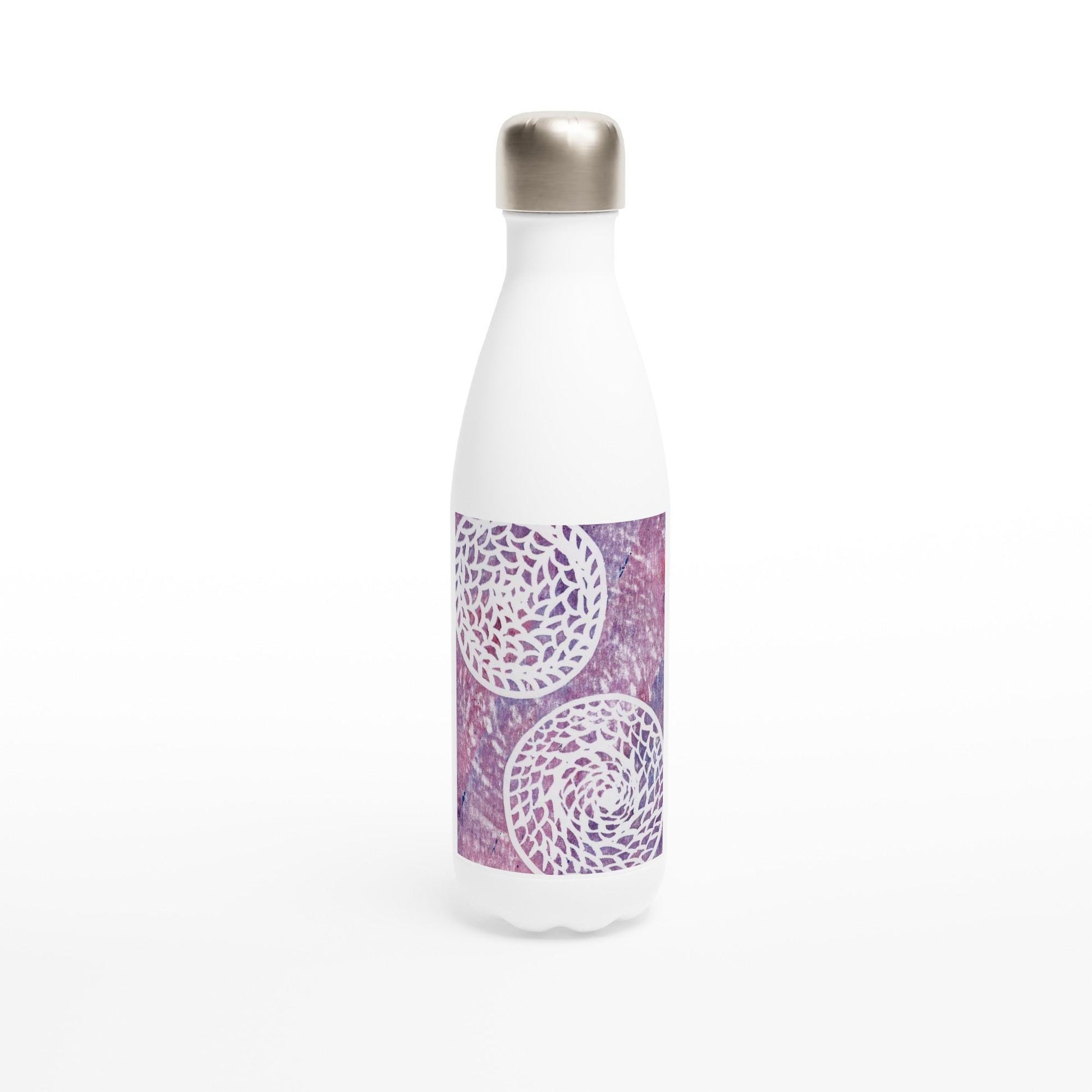 Faded Woven Circles White 17oz Stainless Steel Water Bottle