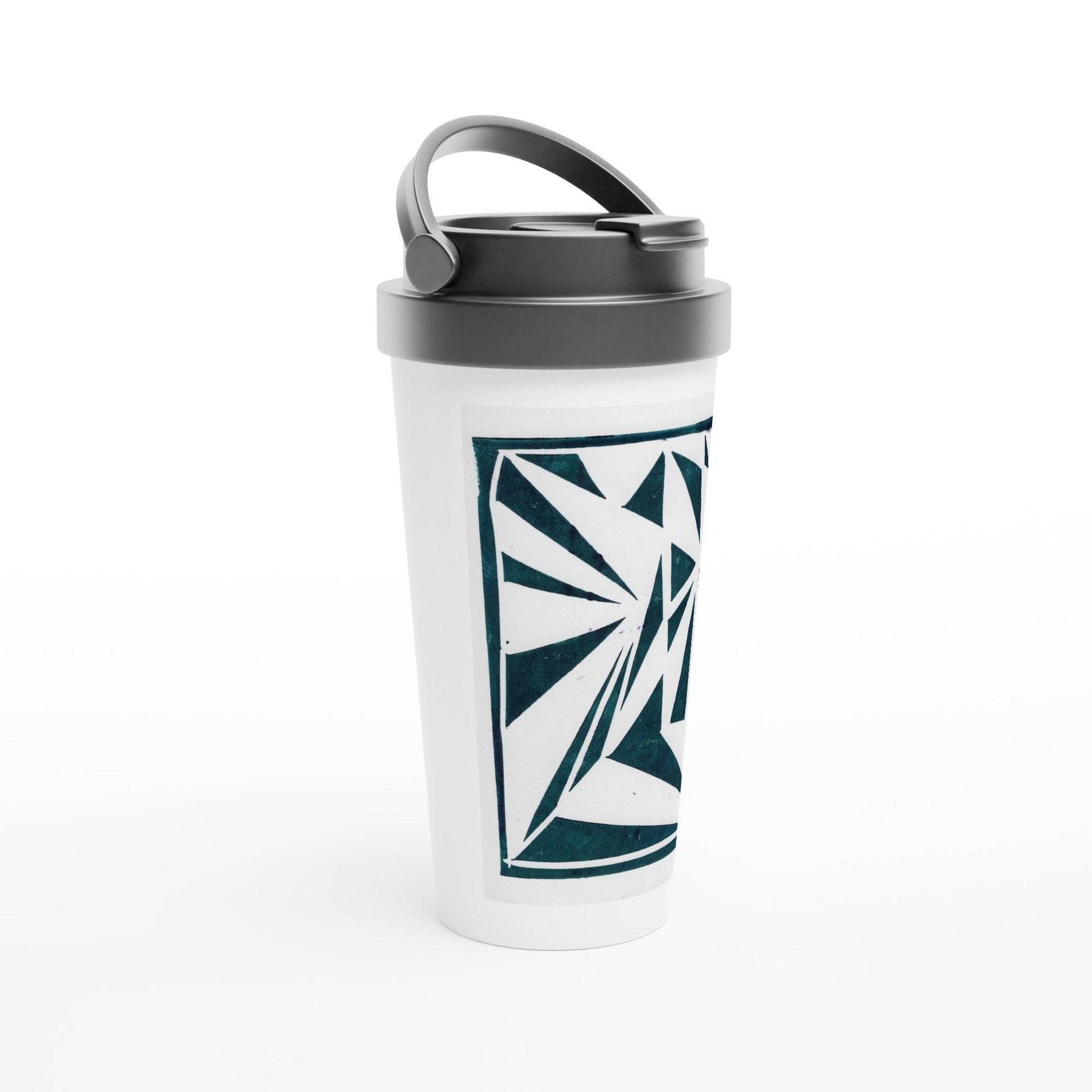 White 15oz Stainless Steel Travel Mug
