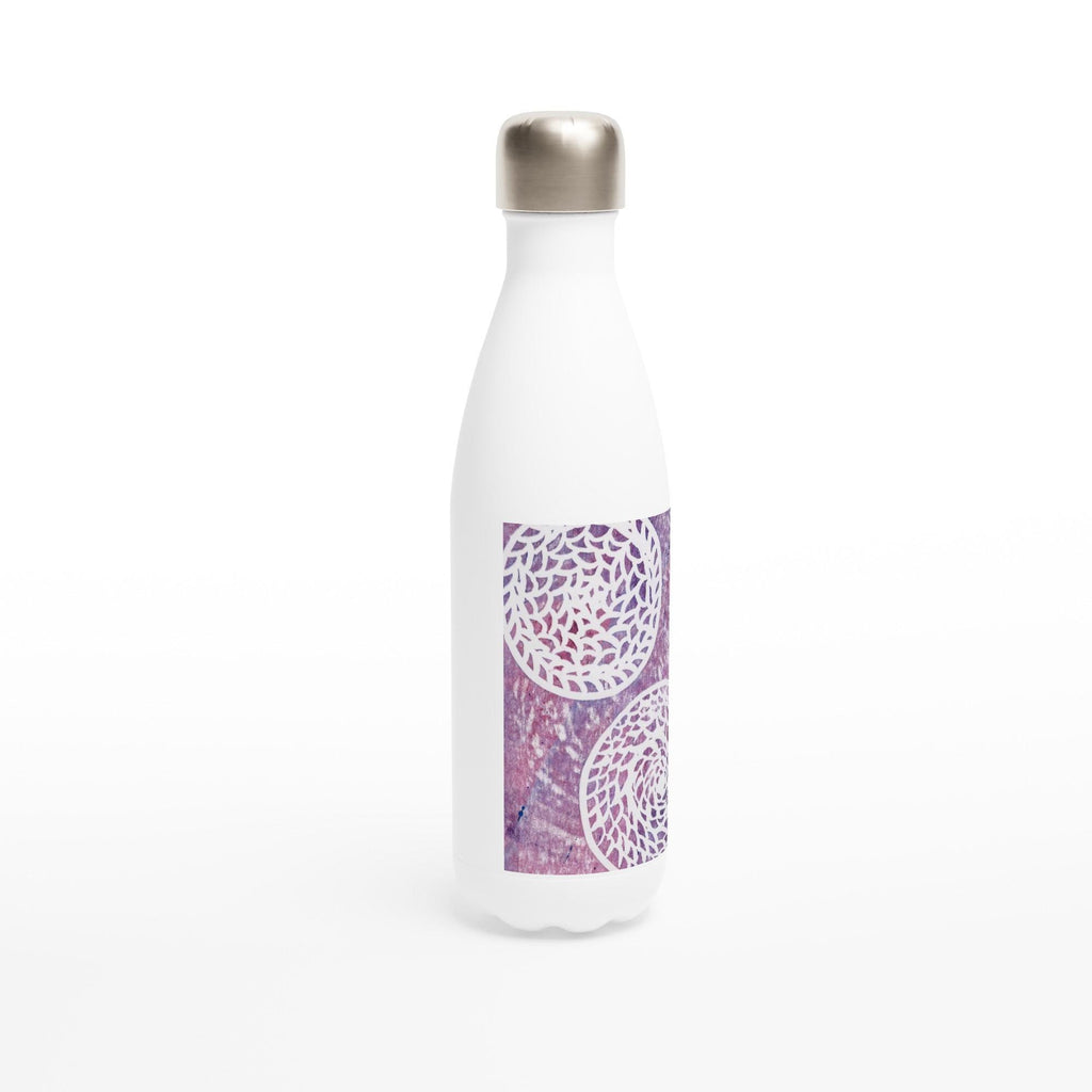 Faded Woven Circles White 17oz Stainless Steel Water Bottle