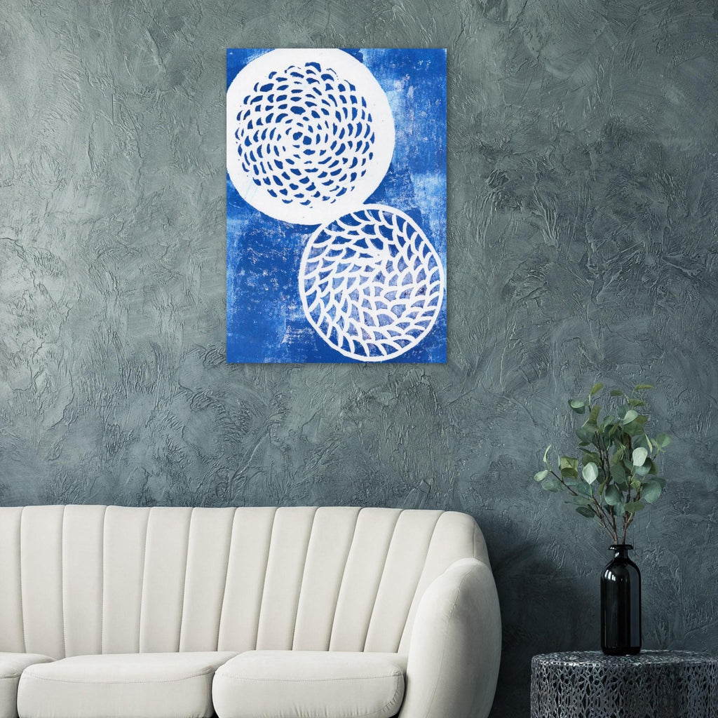 Woven Blue Circles Aluminum Print