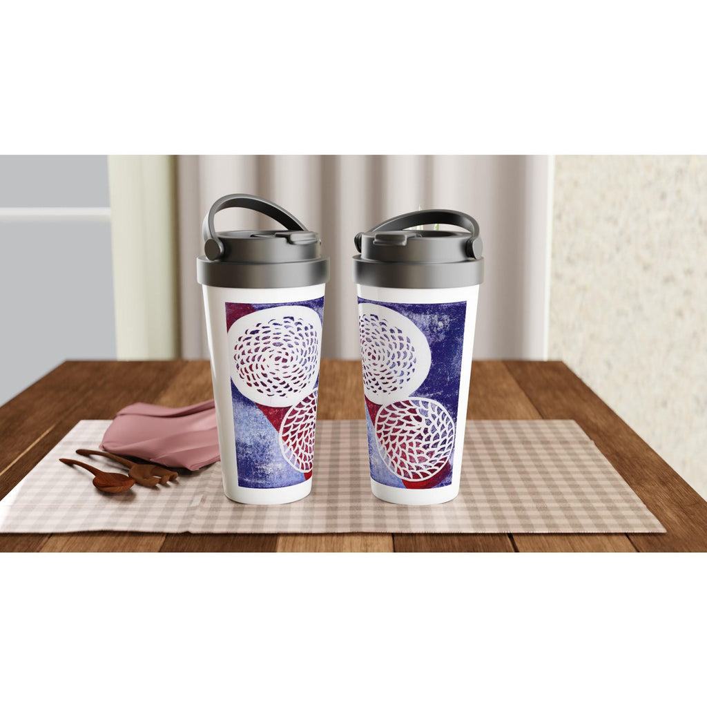 White 15oz Stainless Steel Travel Mug