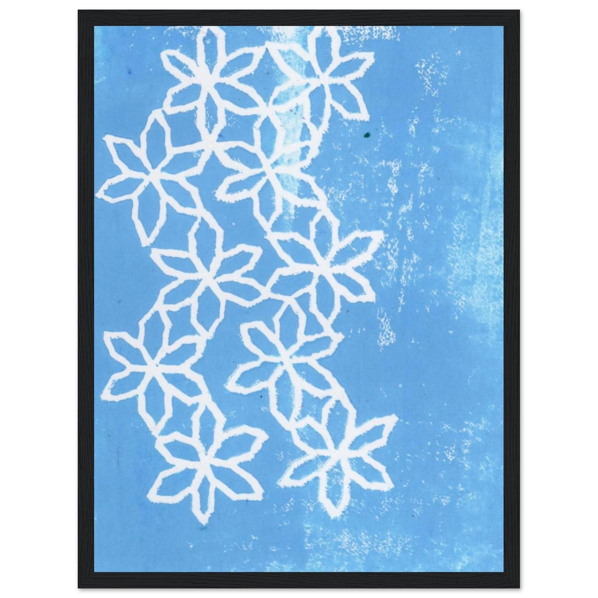 Flowers on Ice Premium Matte Paper Wooden Framed Poster